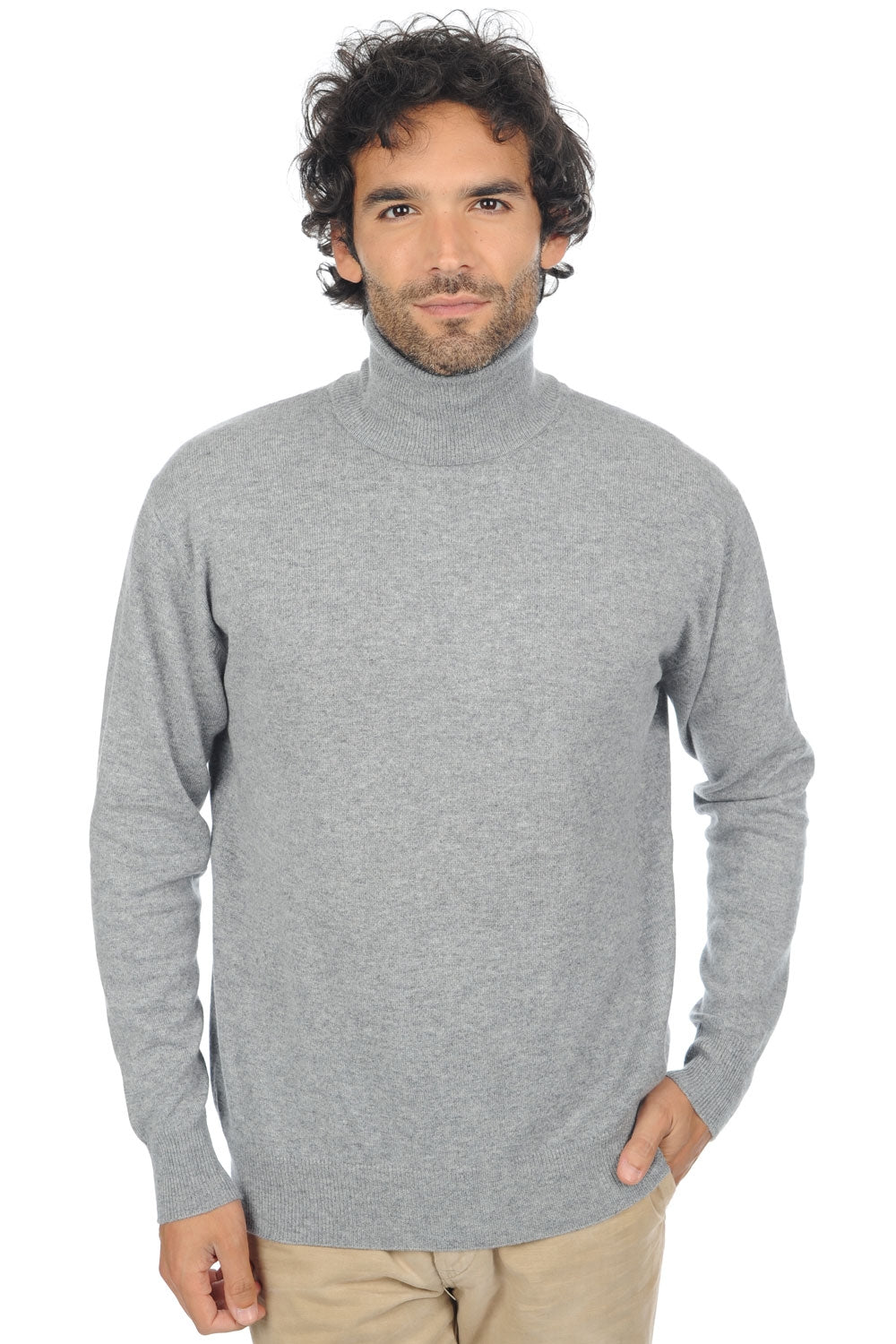 Edgar Premium cashmere men's jumper - premium flanell - Mahogany