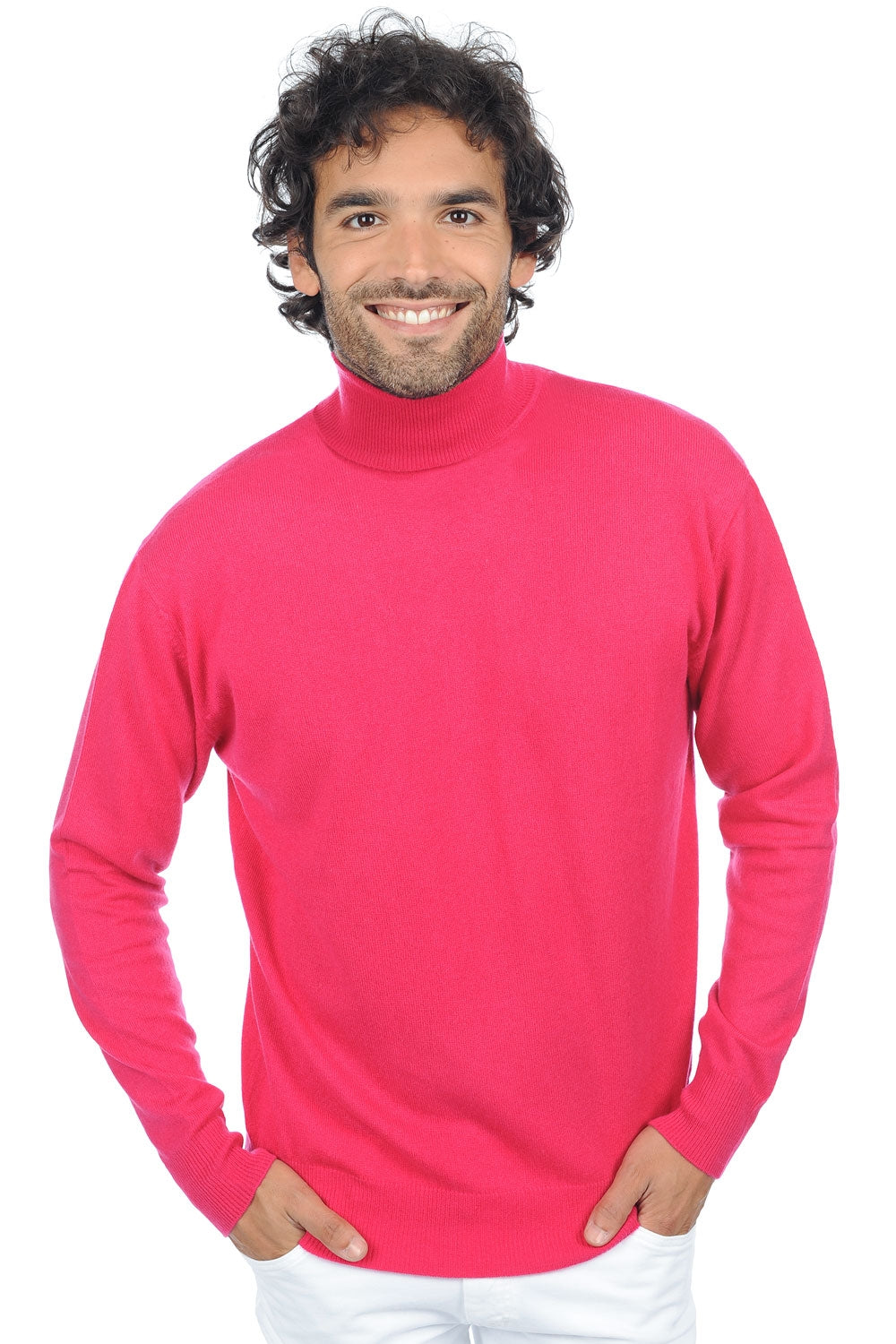 Cashmere jumper, 100% cashmere, men, roll neck, straight cut, long sleeves, fine knit, Mahogany