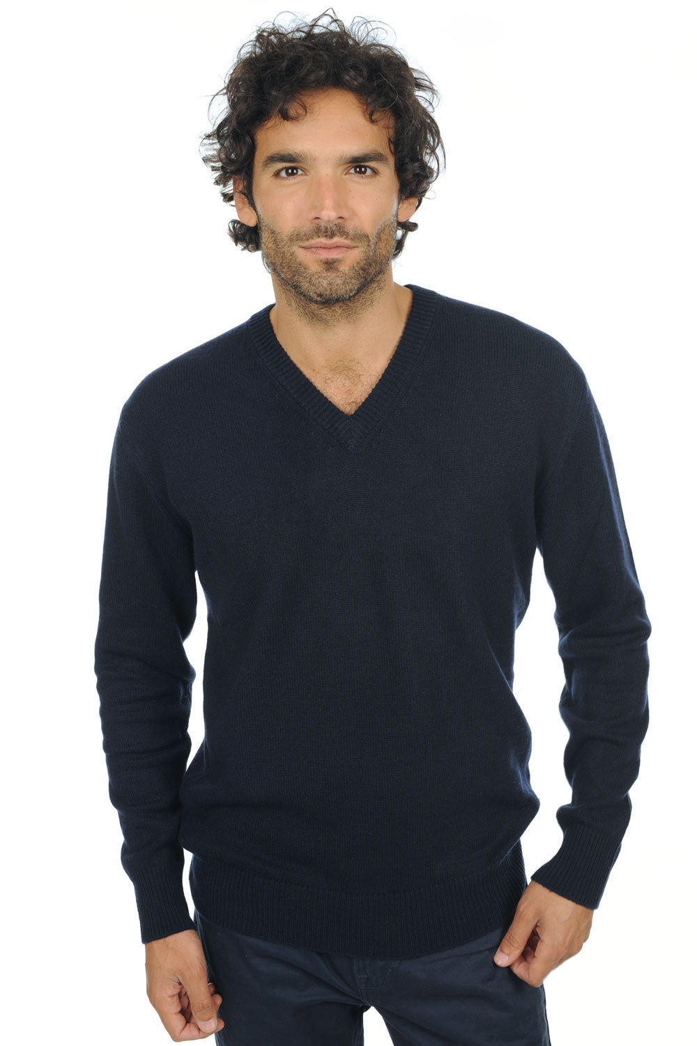 Hippolyte 4F Premium in cashmere for men - premium navy - Mahogany