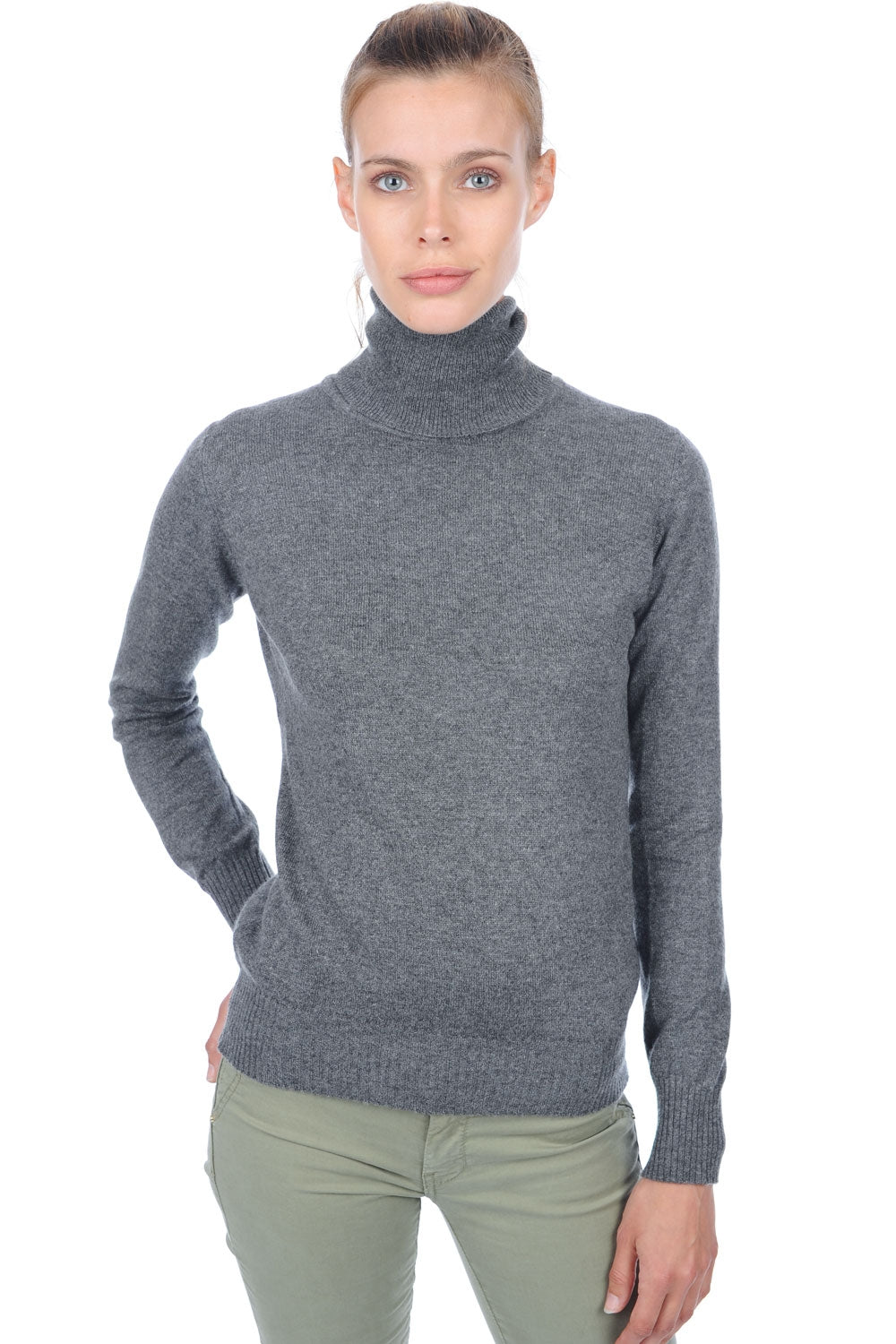 Lili Premium cashmere women's jumper - premium graphite - Mahogany