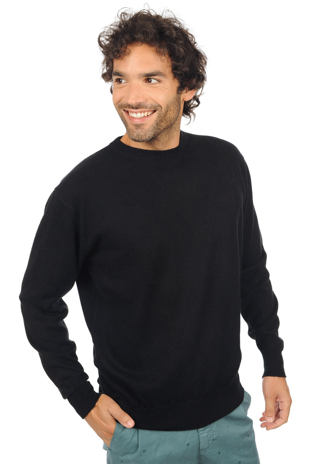 Nestor Premium cashmere men's jumper - black - Mahogany