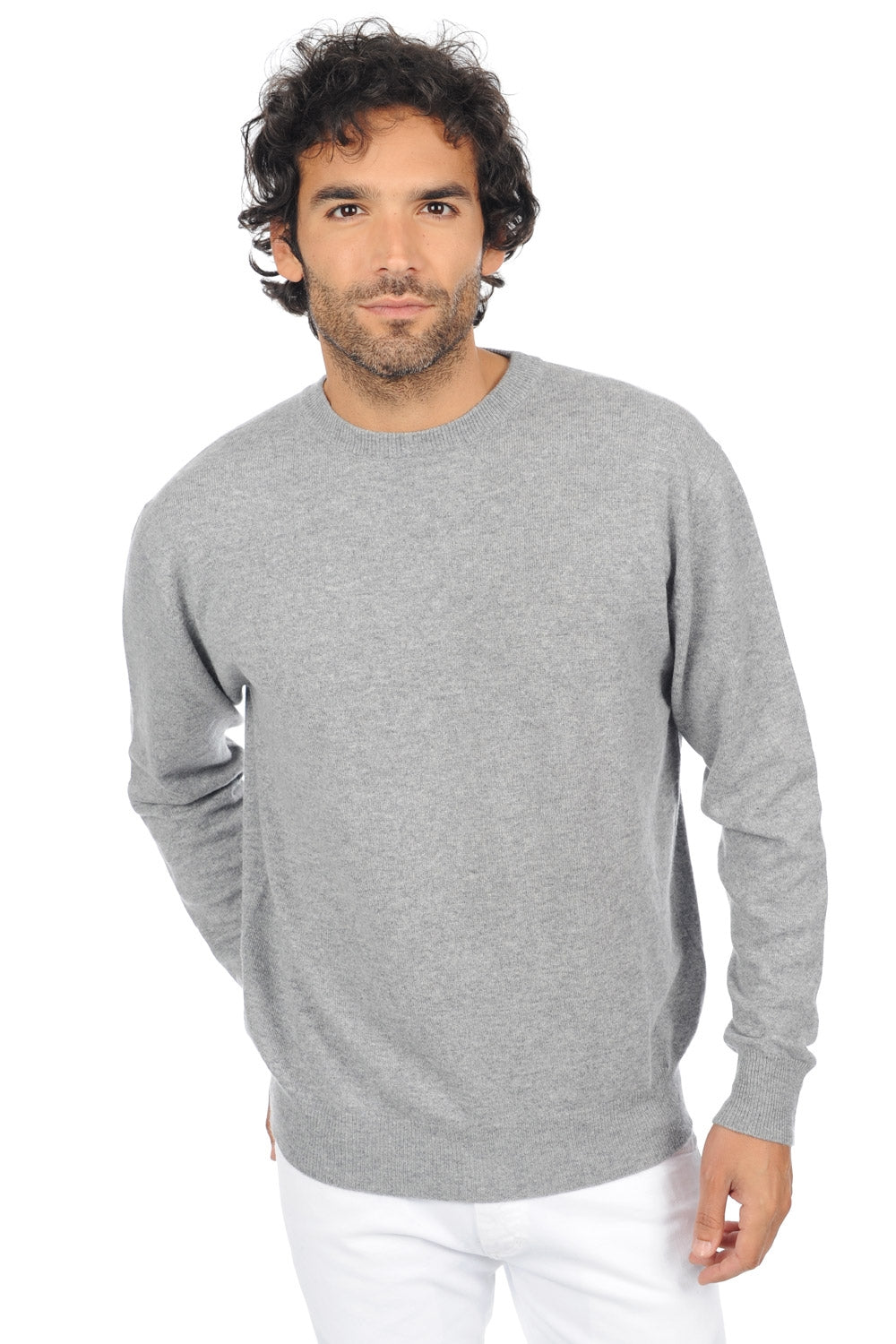 Nestor Premium cashmere men's jumper - premium flanell - Mahogany