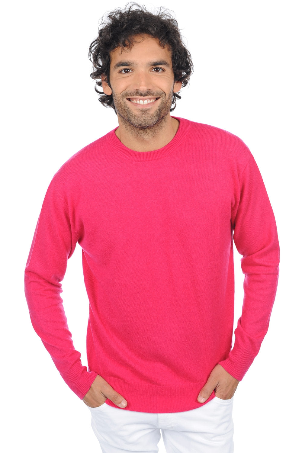 Cashmere jumper, 100% cashmere, men, crew neck, straight cut, long sleeves, fine knit, , Mahogany