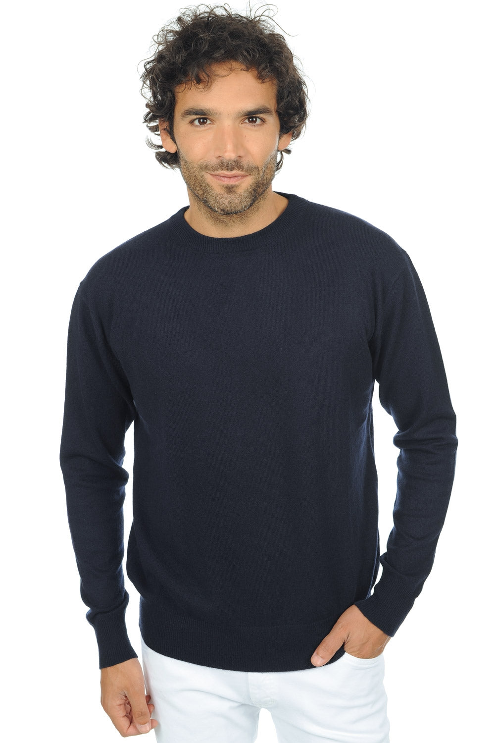 Nestor Premium cashmere men's jumper - premium navy - Mahogany