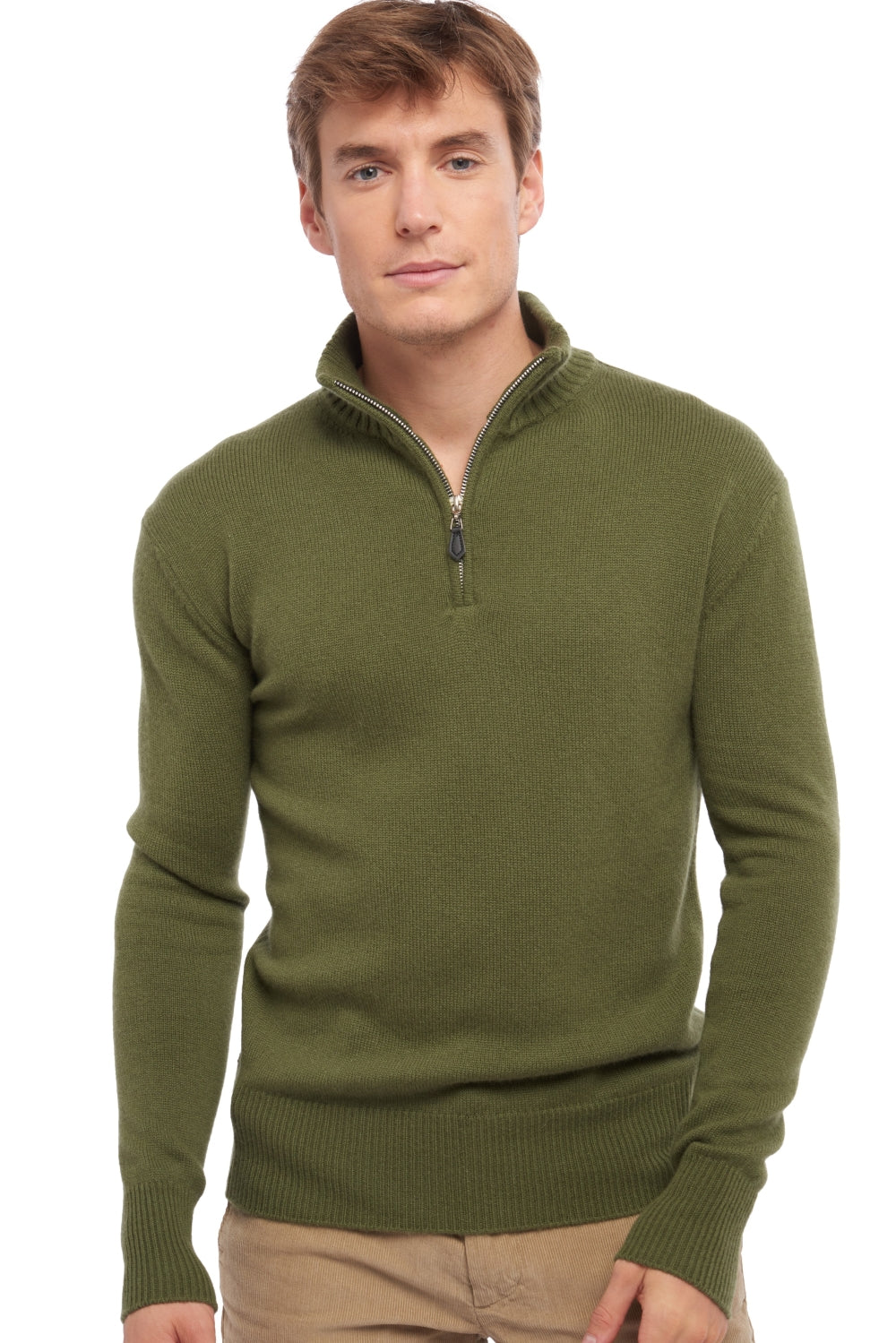 Donovan men's cashmere jumper - khaki - Mahogany