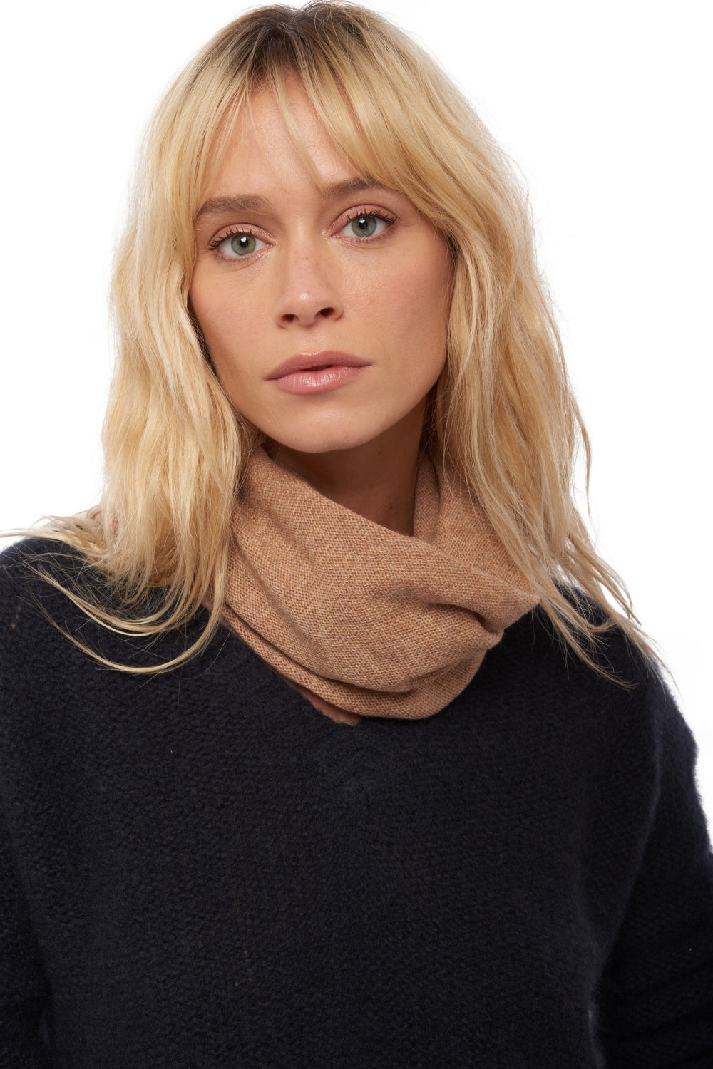 Fraise cashmere women's jumper - marl camel - Mahogany