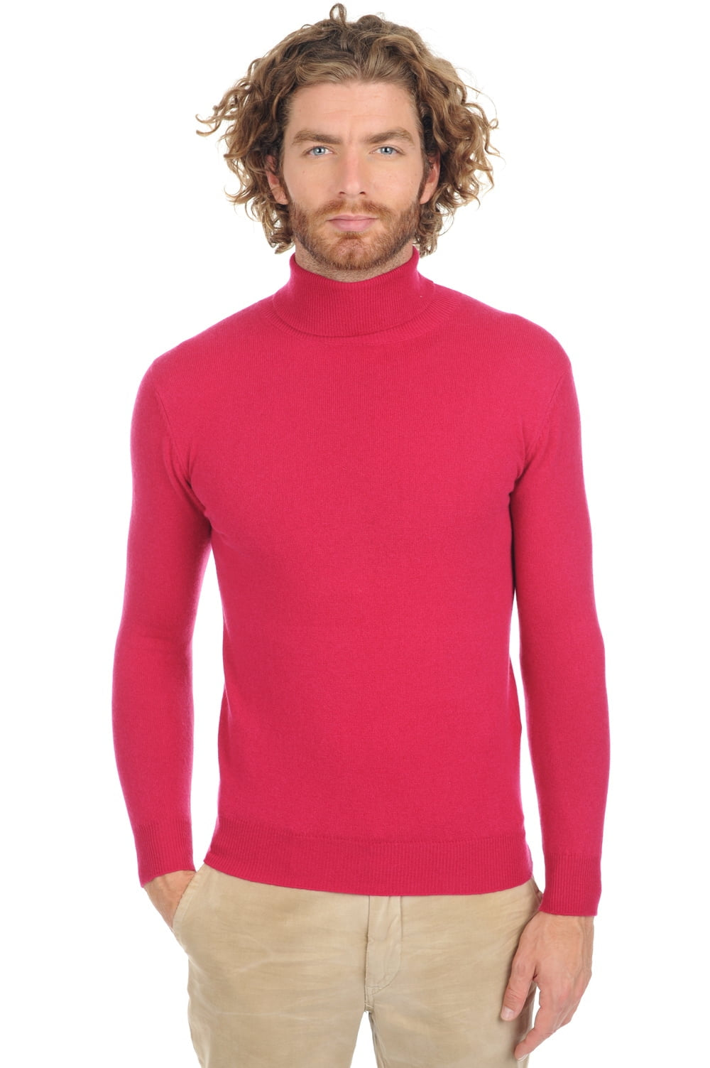 Tarry men's cashmere jumper - red fuschsia - Mahogany