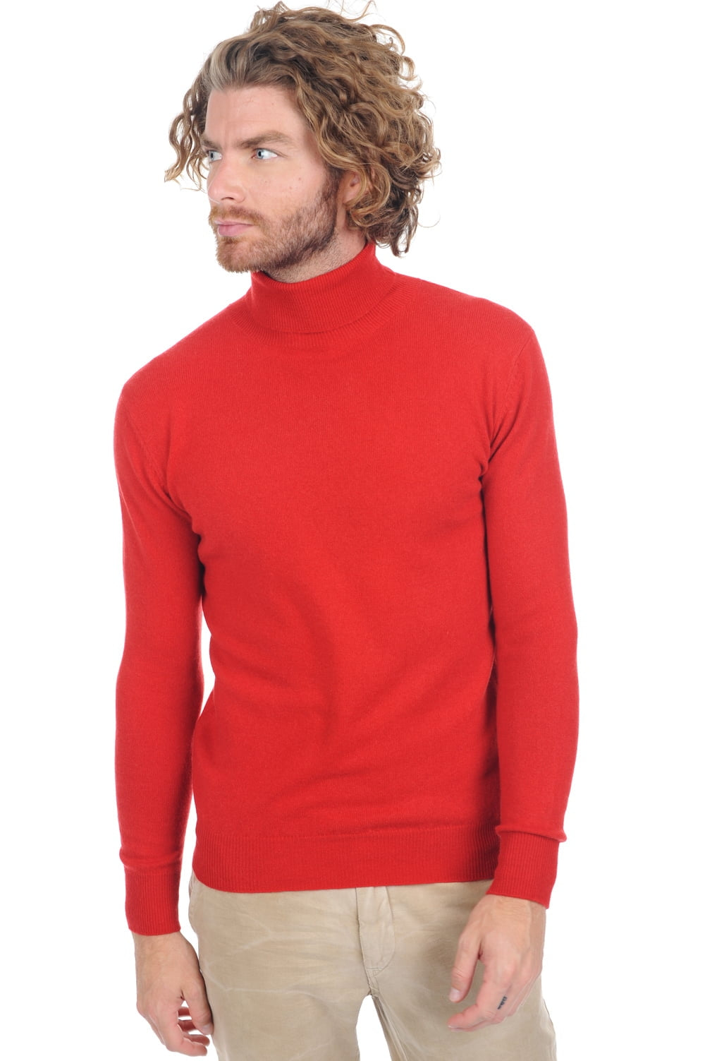 Tarry men's cashmere jumper - ultra red - Mahogany