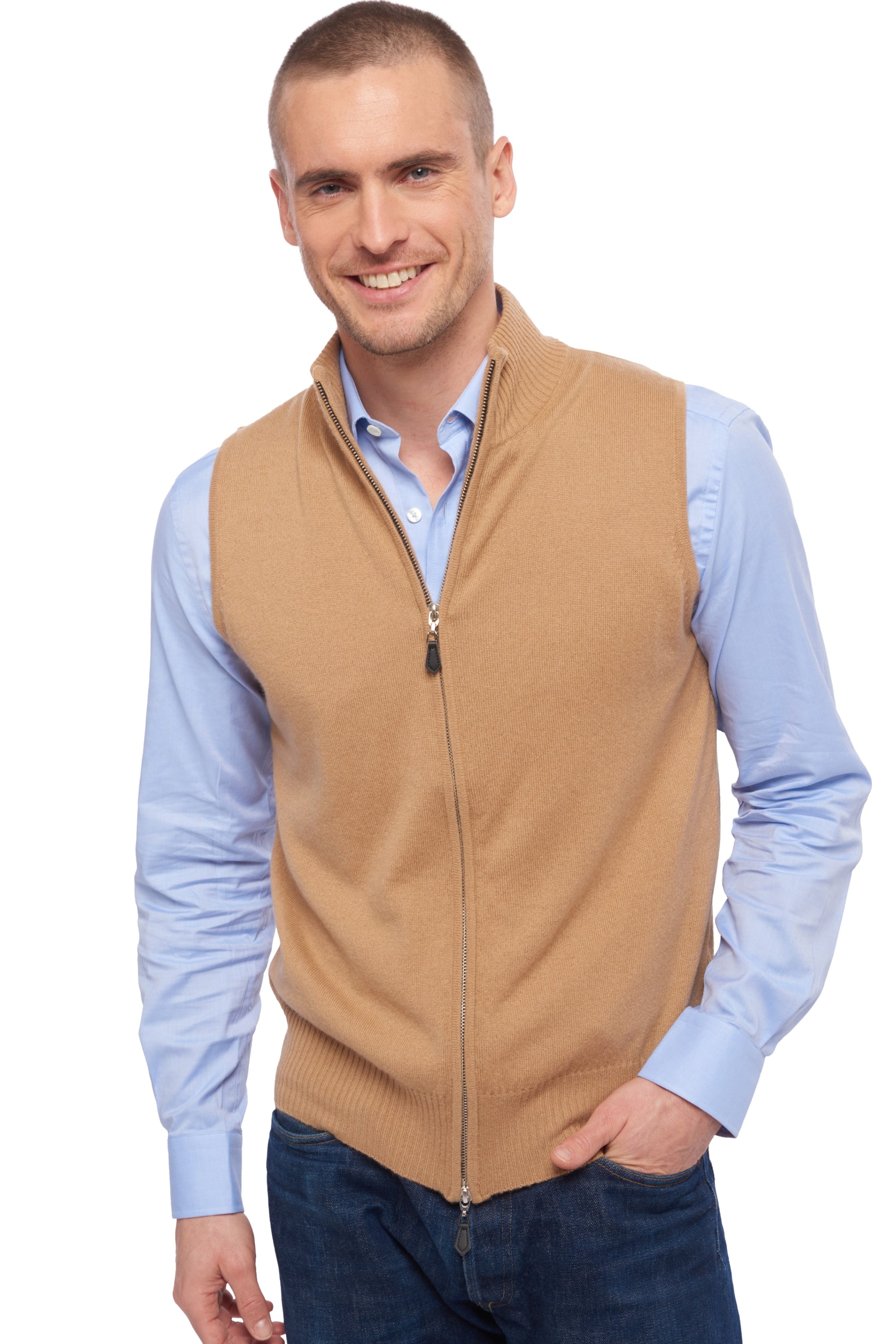 Dali men's cashmere jumper - camel - Mahogany