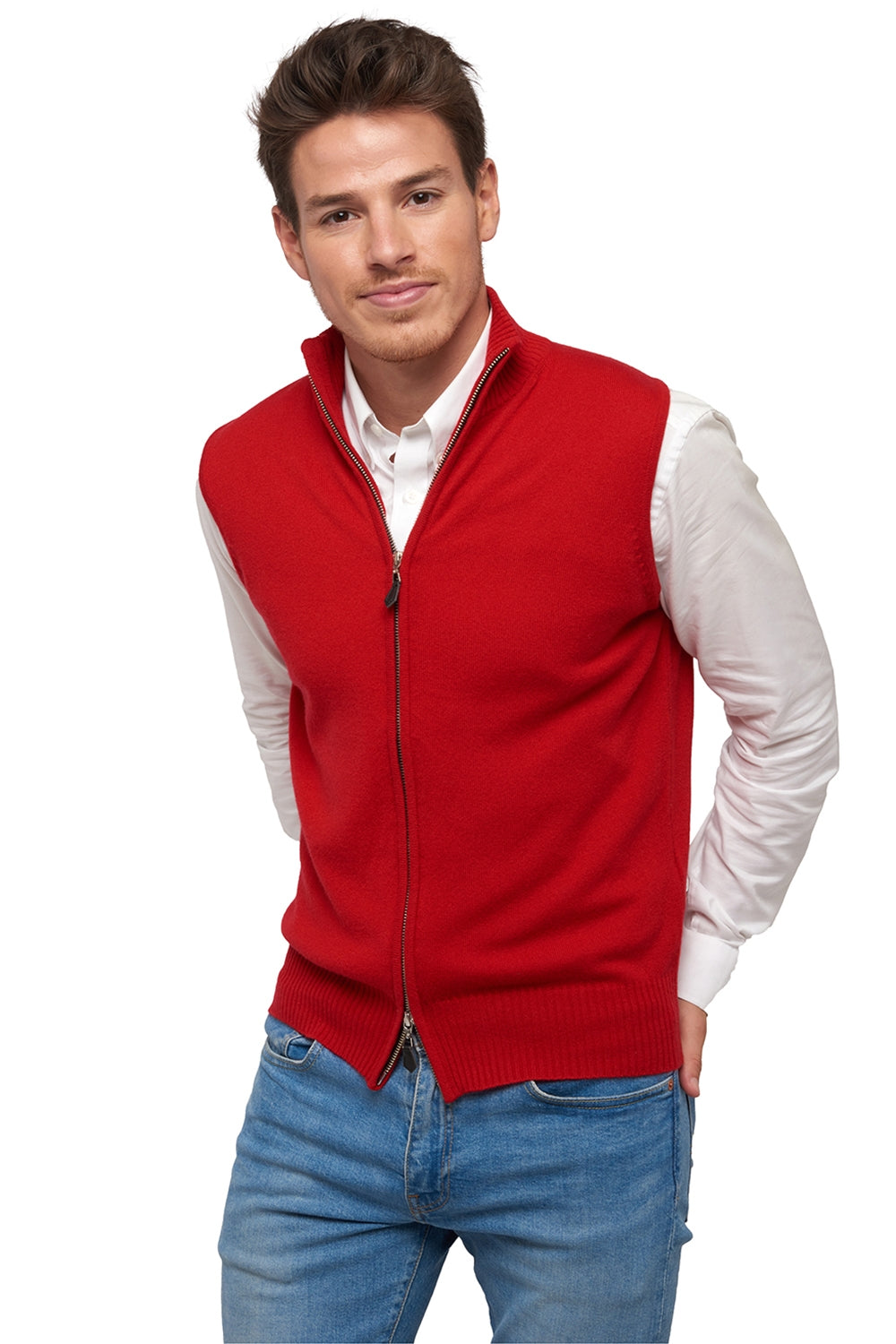 Dali men's cashmere jumper - velvet red - Mahogany