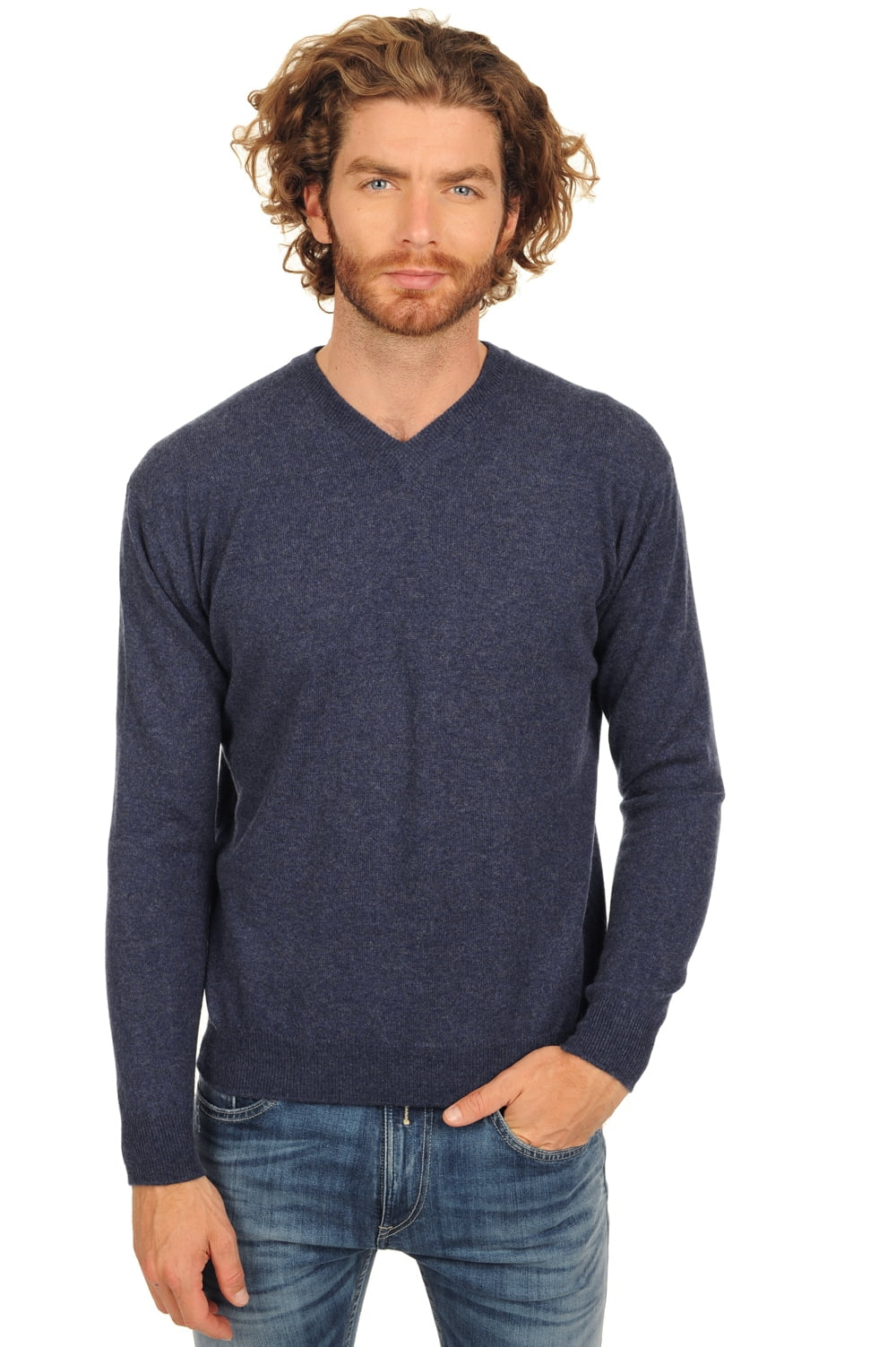 Gaspard men's cashmere - indigo - Mahogany