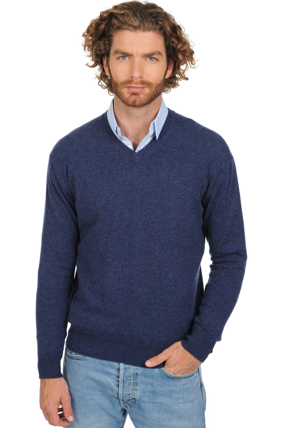 Hippolyte men's cashmere - indigo - Mahogany