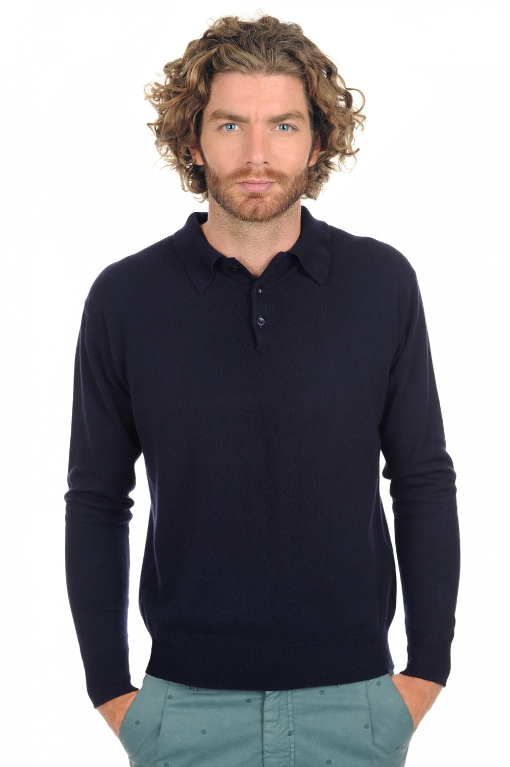 Alexandre Premium cashmere men's jumper - premium navy - Mahogany