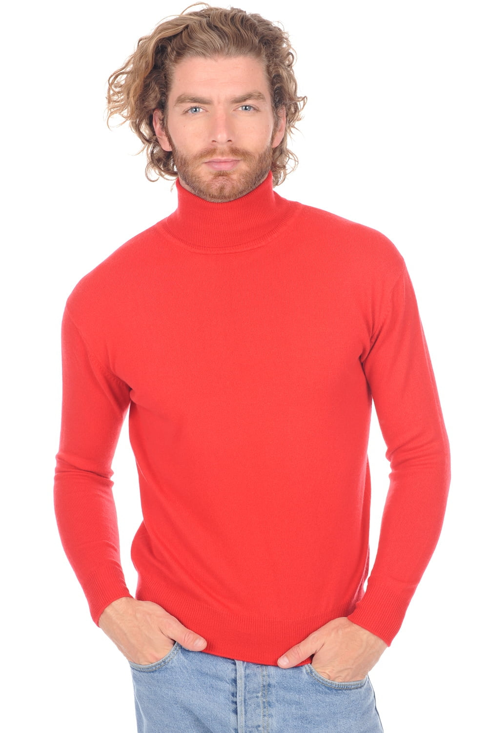 Edgar Premium cashmere men's jumper - rouge - Mahogany