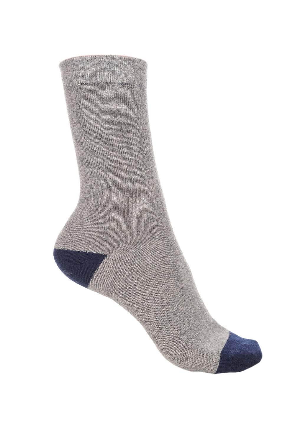 Frontibus women's cashmere & elastane jumper - grey marl-dark navy - Mahogany