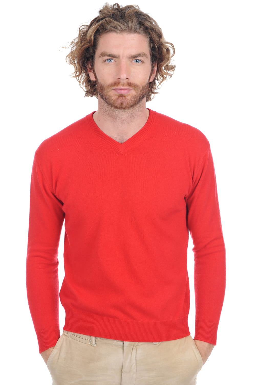Gaspard Premium in cashmere for men - red - Mahogany