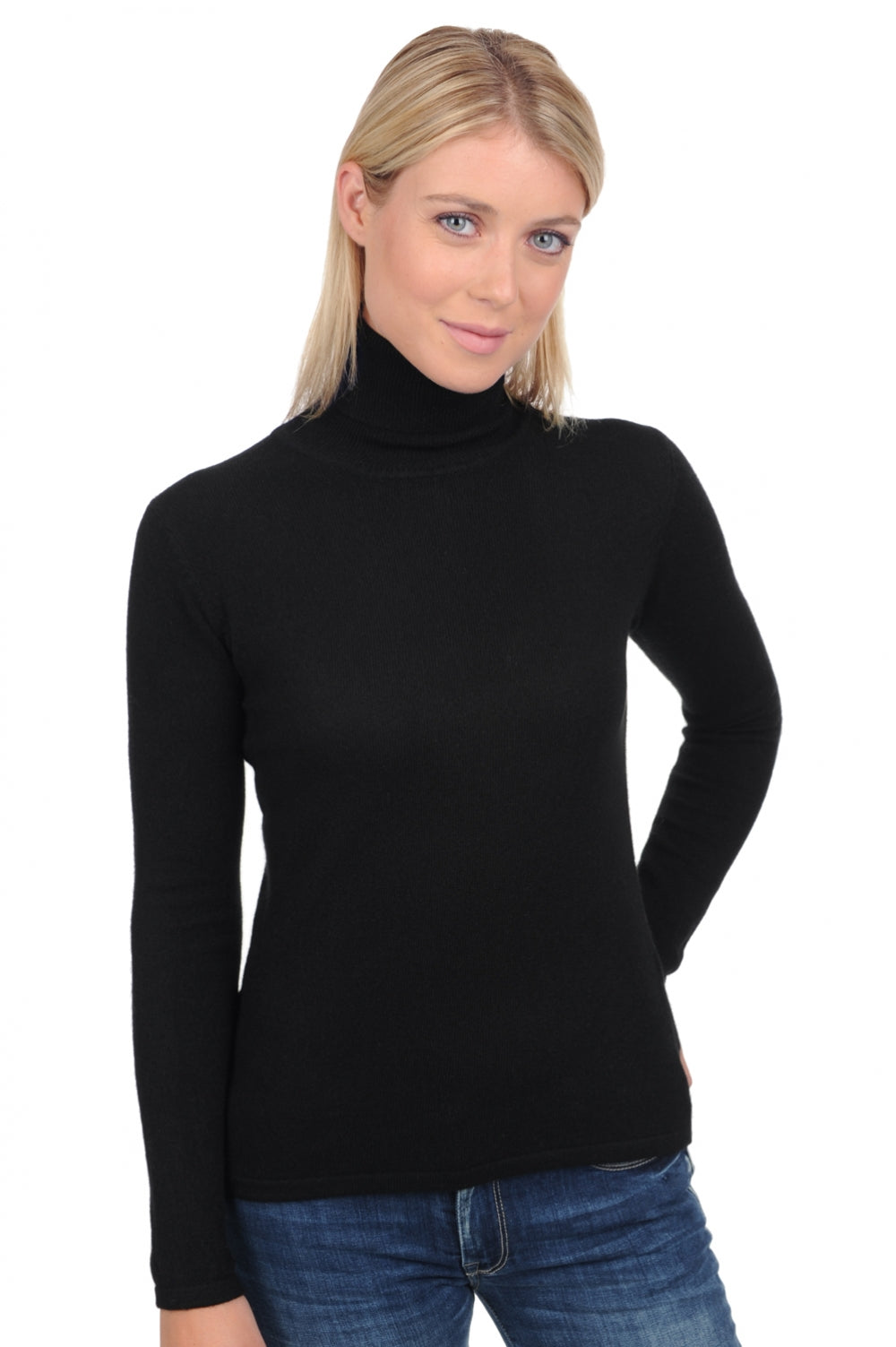 Cashmere jumper, 100% Cashmere, women, turtleneck collar, fitted cut, long sleeves, regular / 2 and 4 ply, regular knit, Mahogany