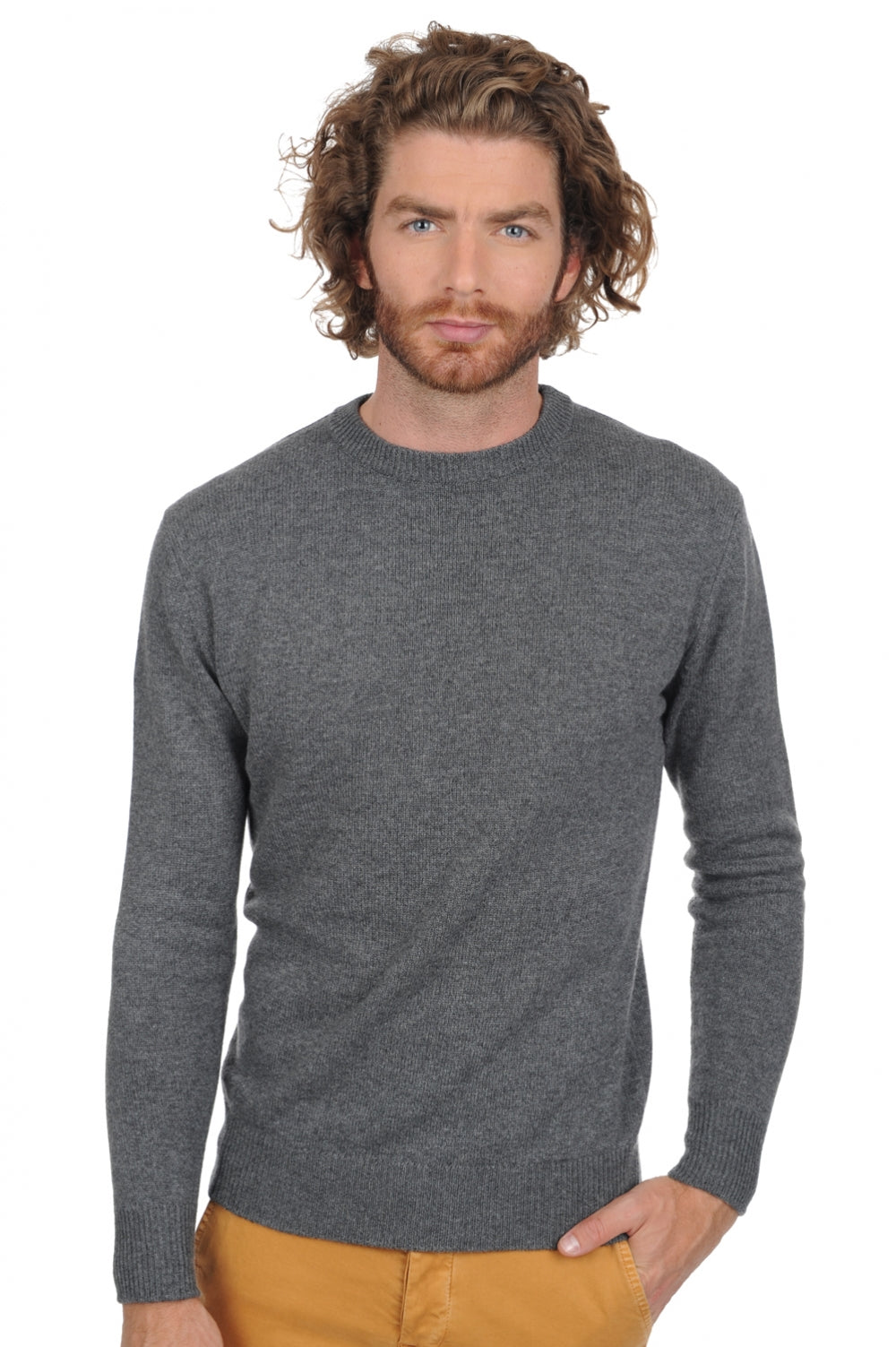 Nestor 4F Premium men's cashmere jumper - premium graphite - Mahogany