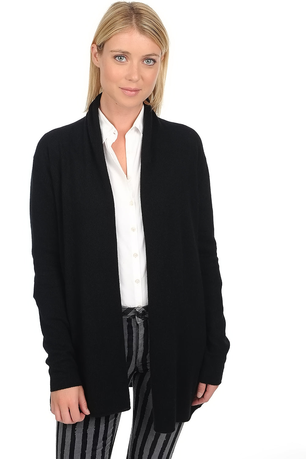 Cashmere jacket, 100% Cashmere, women, collarless, straight cut, long sleeves, fine, , Mahogany
