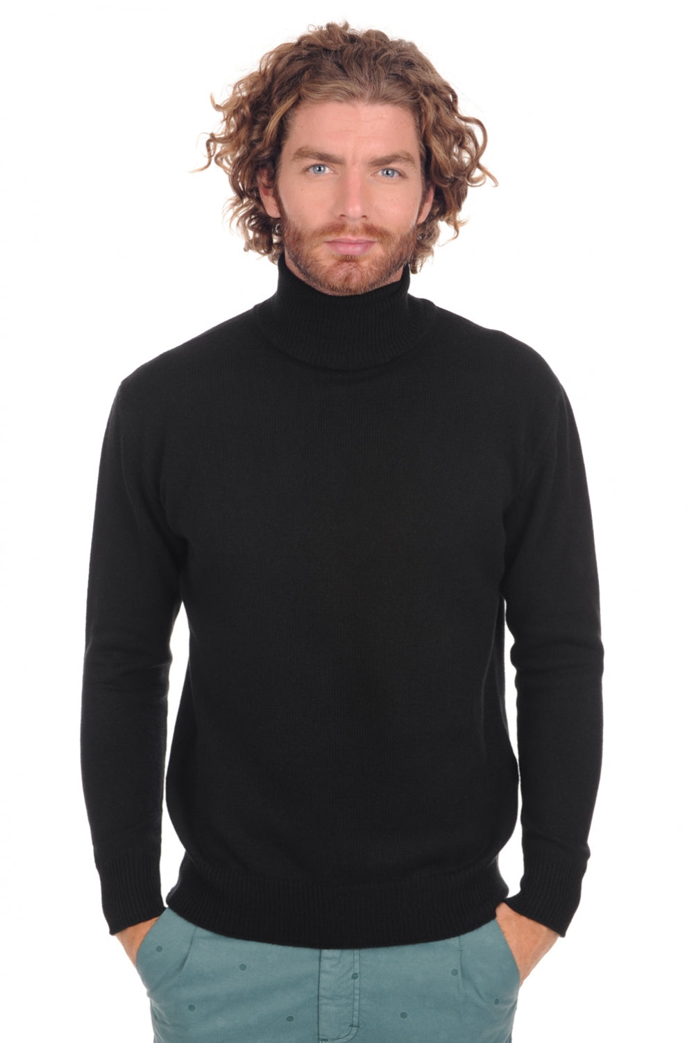 Cashmere jumper, 100% cashmere, men, roll neck, straight cut, long sleeves, fine knit, Mahogany