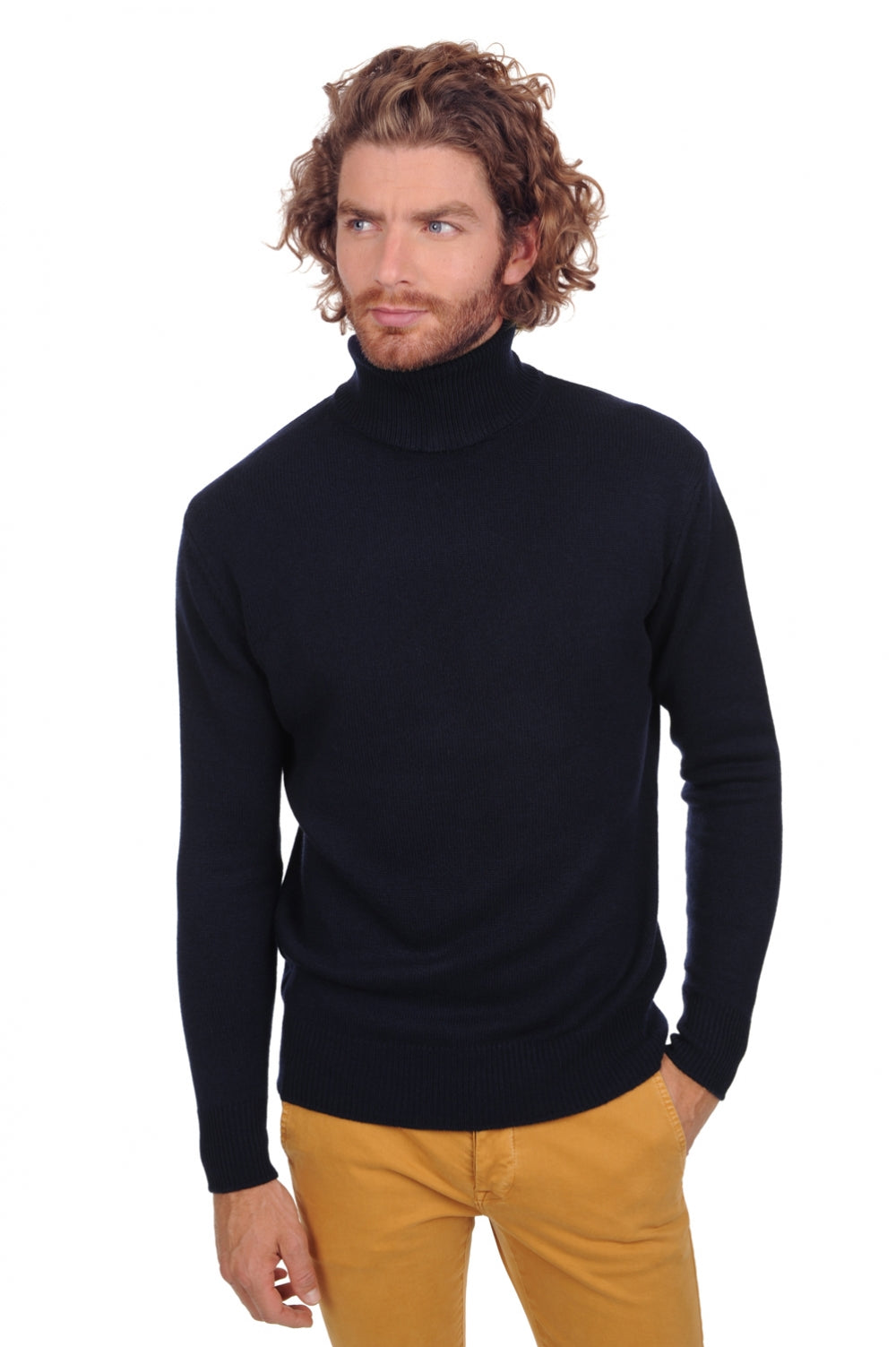 Edgar 4F Premium men's cashmere jumper - premium navy - Mahogany