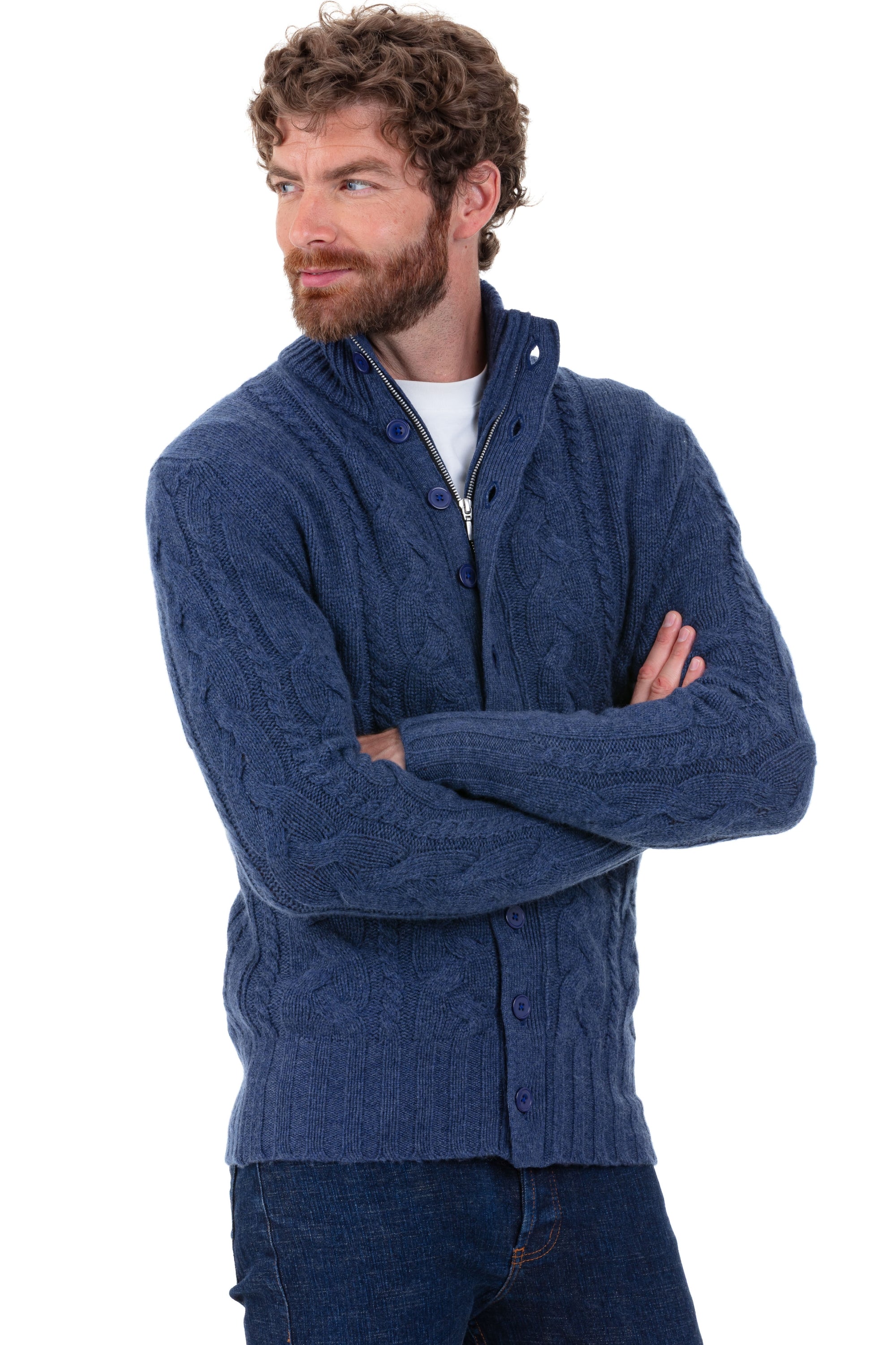 Loris men's cashmere - indigo - Mahogany