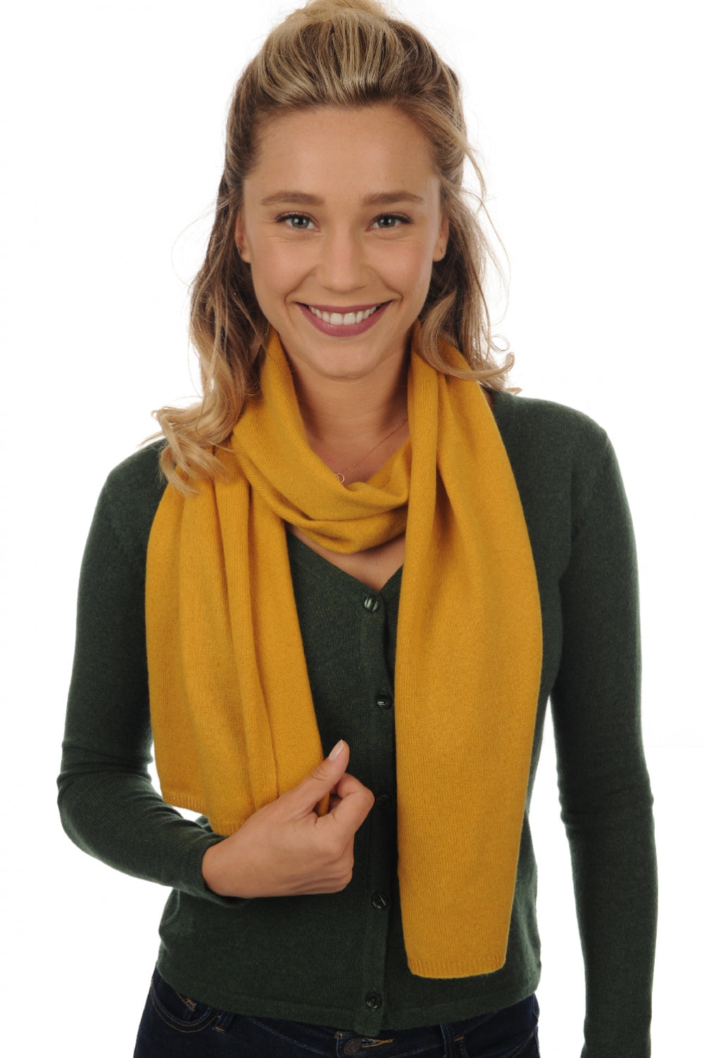 Ozone in mixed cashmere - mustard - Mahogany