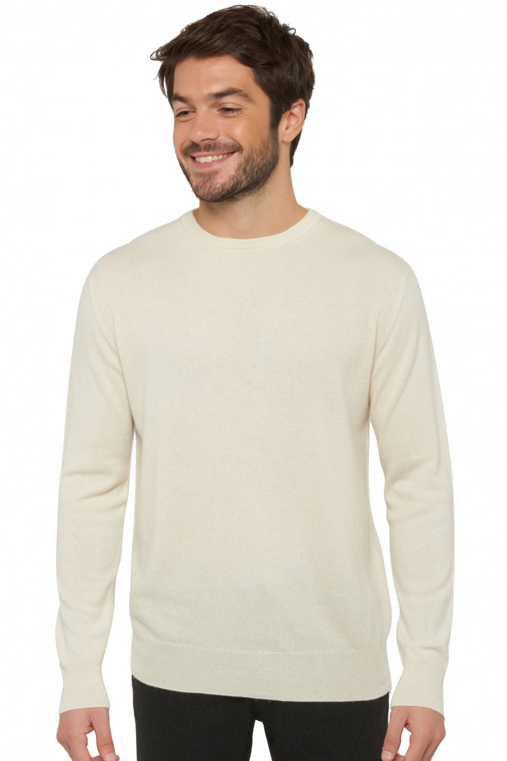 Nestor Premium cashmere men's jumper - tenzin natural - Mahogany