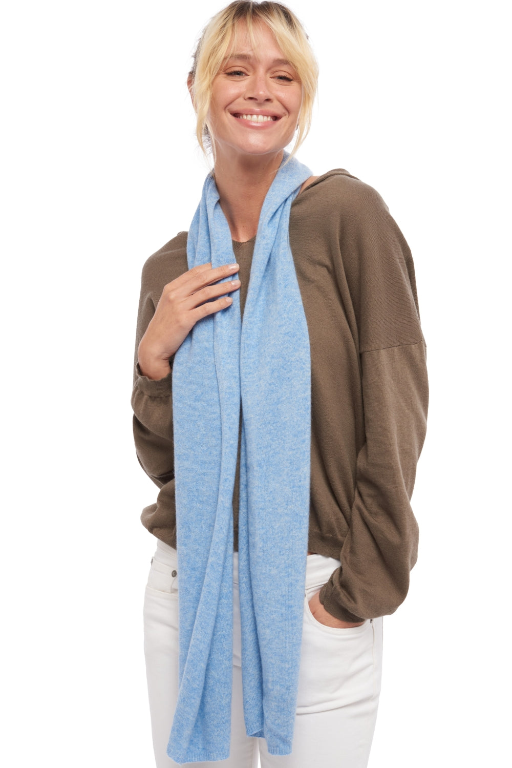 Ozone in mixed cashmere - marl azure blue - Mahogany