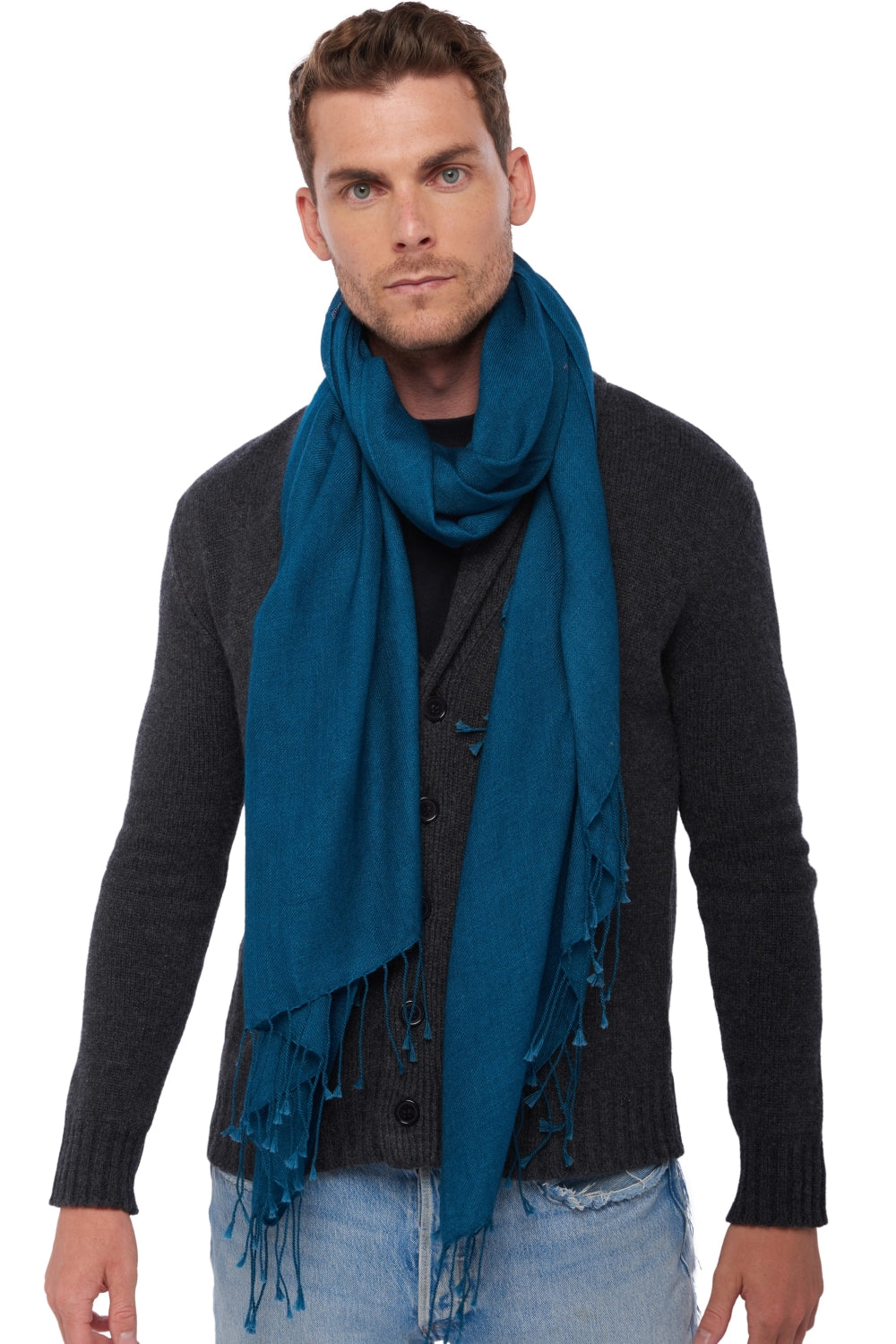 Diamant unisex cashmere - teal - Mahogany