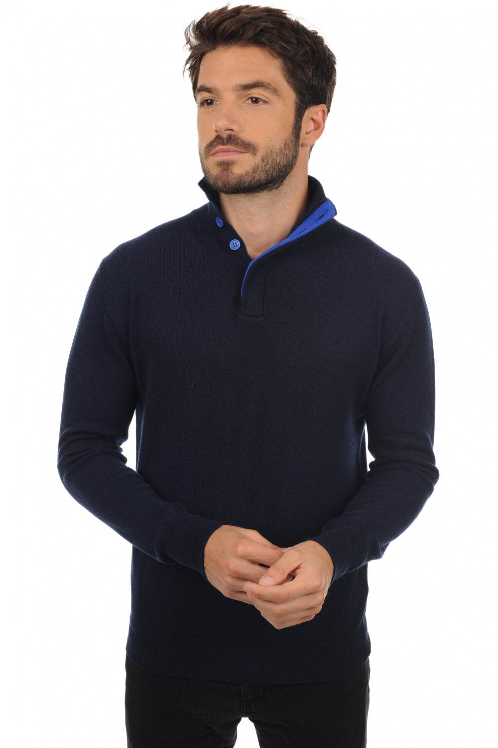 Gauvain men's cashmere jumper - dark navy / lapis blue - Mahogany