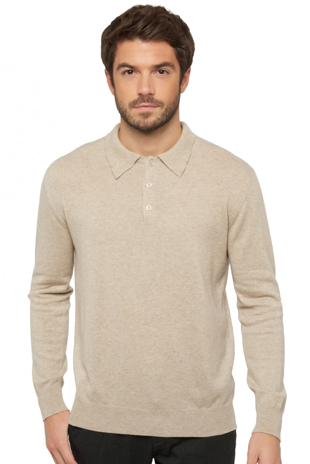 Alexandre Premium cashmere men's jumper - pema natural - Mahogany