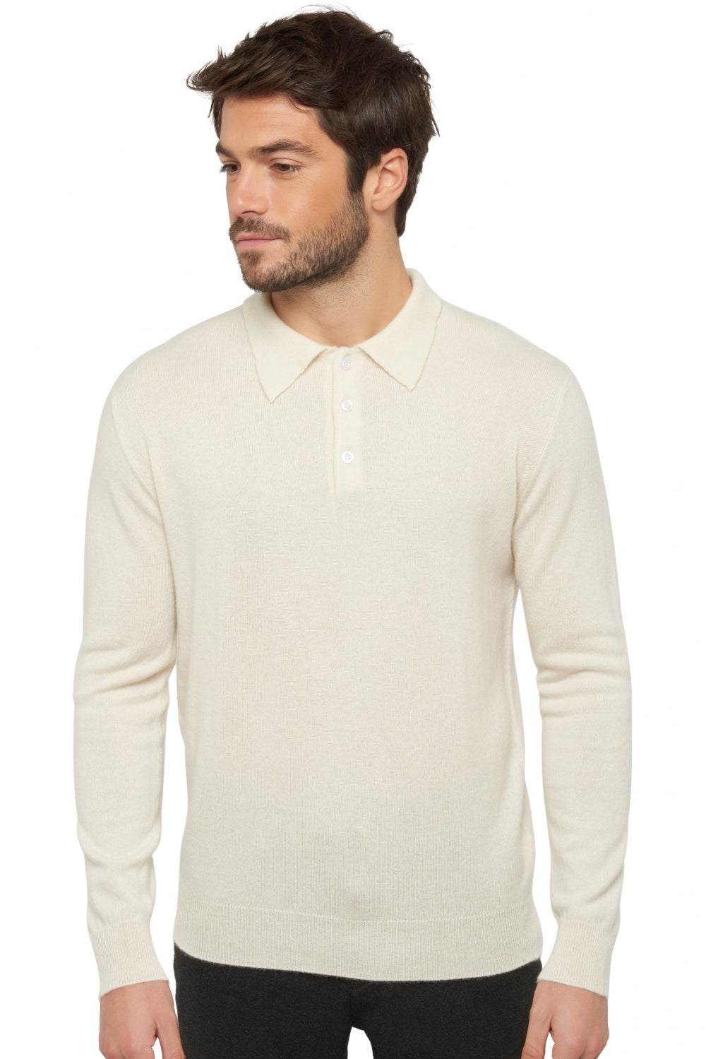 Alexandre Premium cashmere men's jumper - tenzin natural - Mahogany