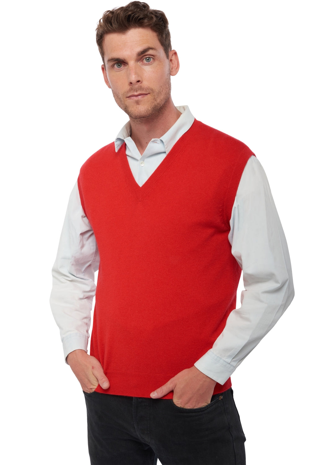 Balthazar cashmere jumper for men - red - Mahogany