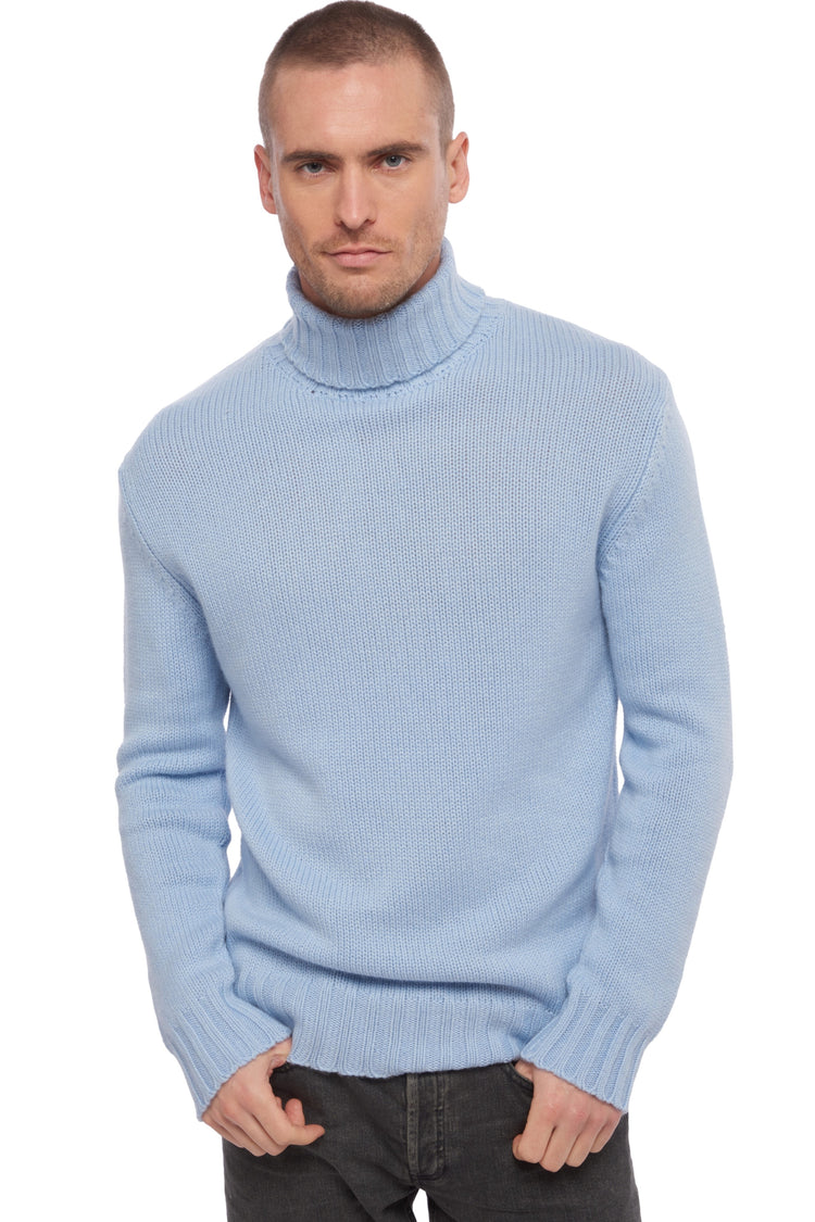Achille men's cashmere jumper - sky - Mahogany