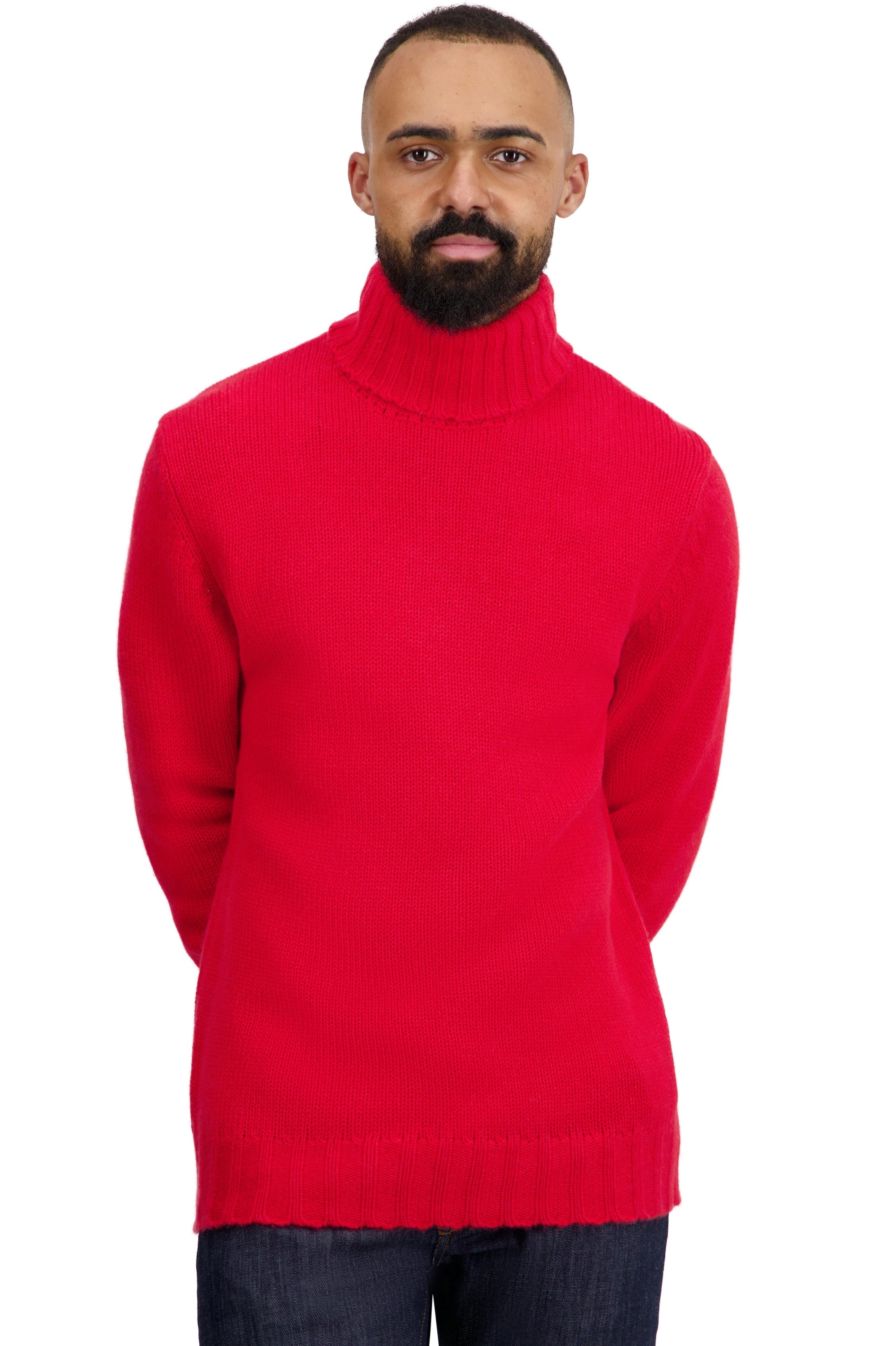 Achille men's cashmere jumper - red - Mahogany