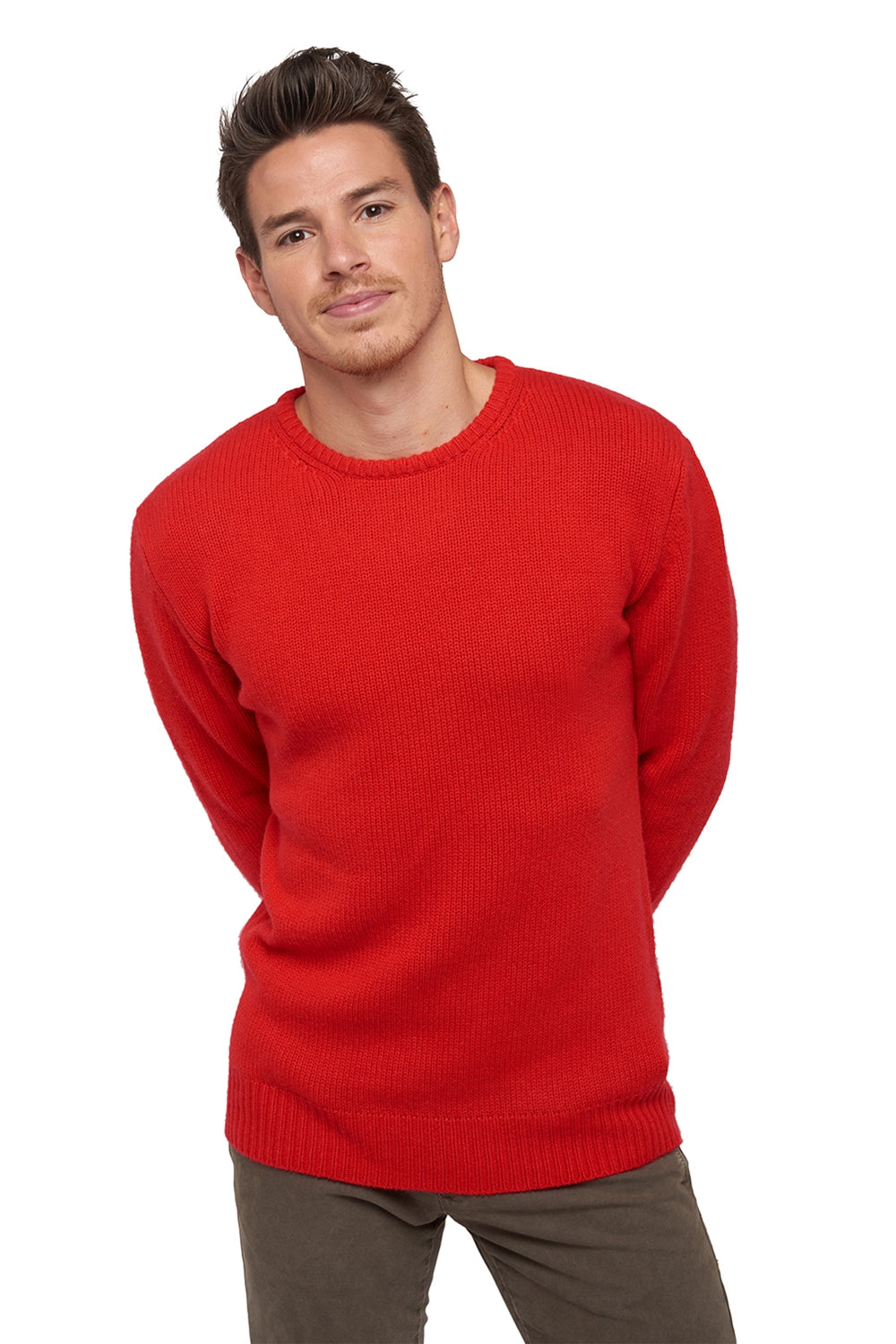 Bilal men's cashmere jumper - red - Mahogany