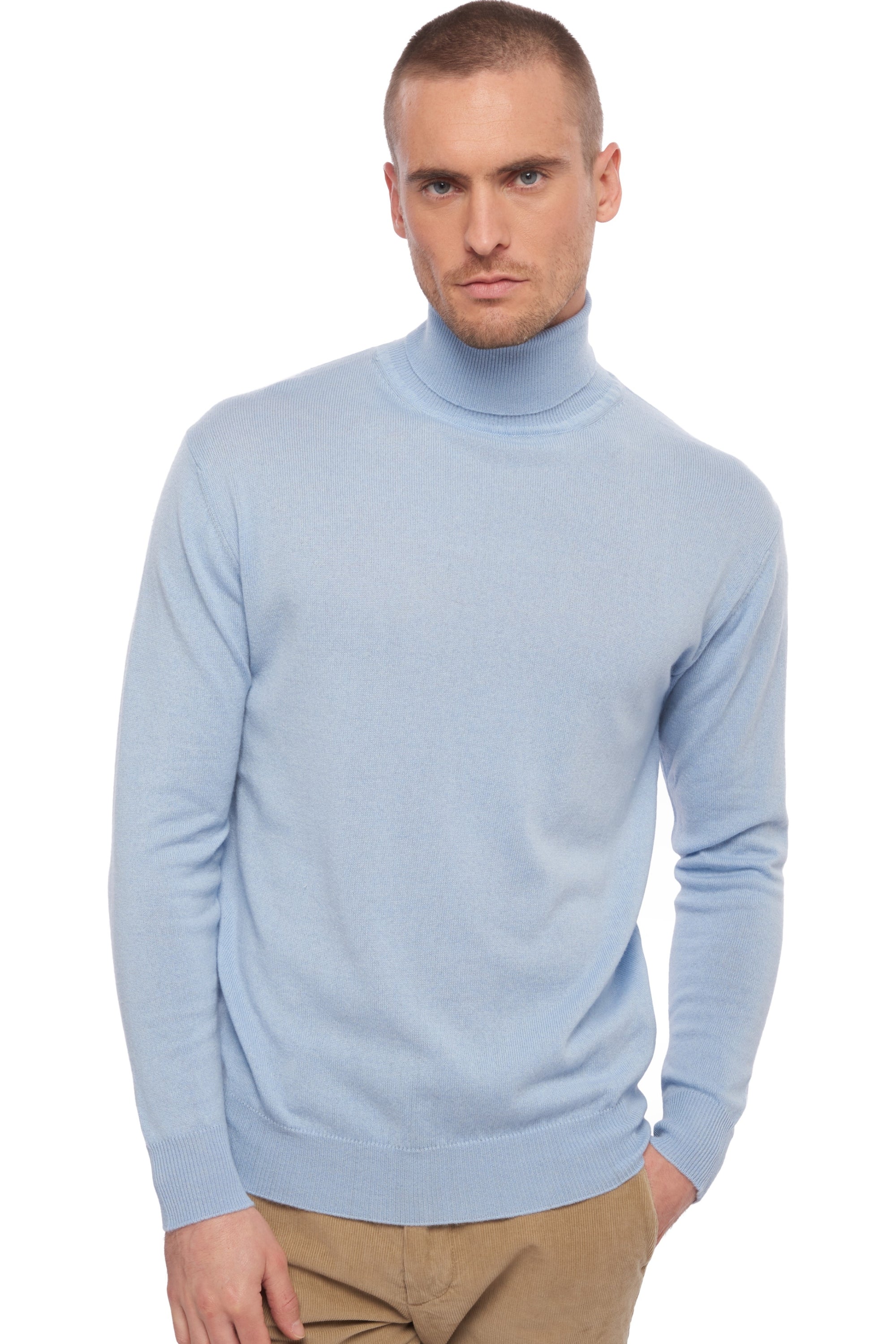 Edgar men's cashmere - sky - Mahogany