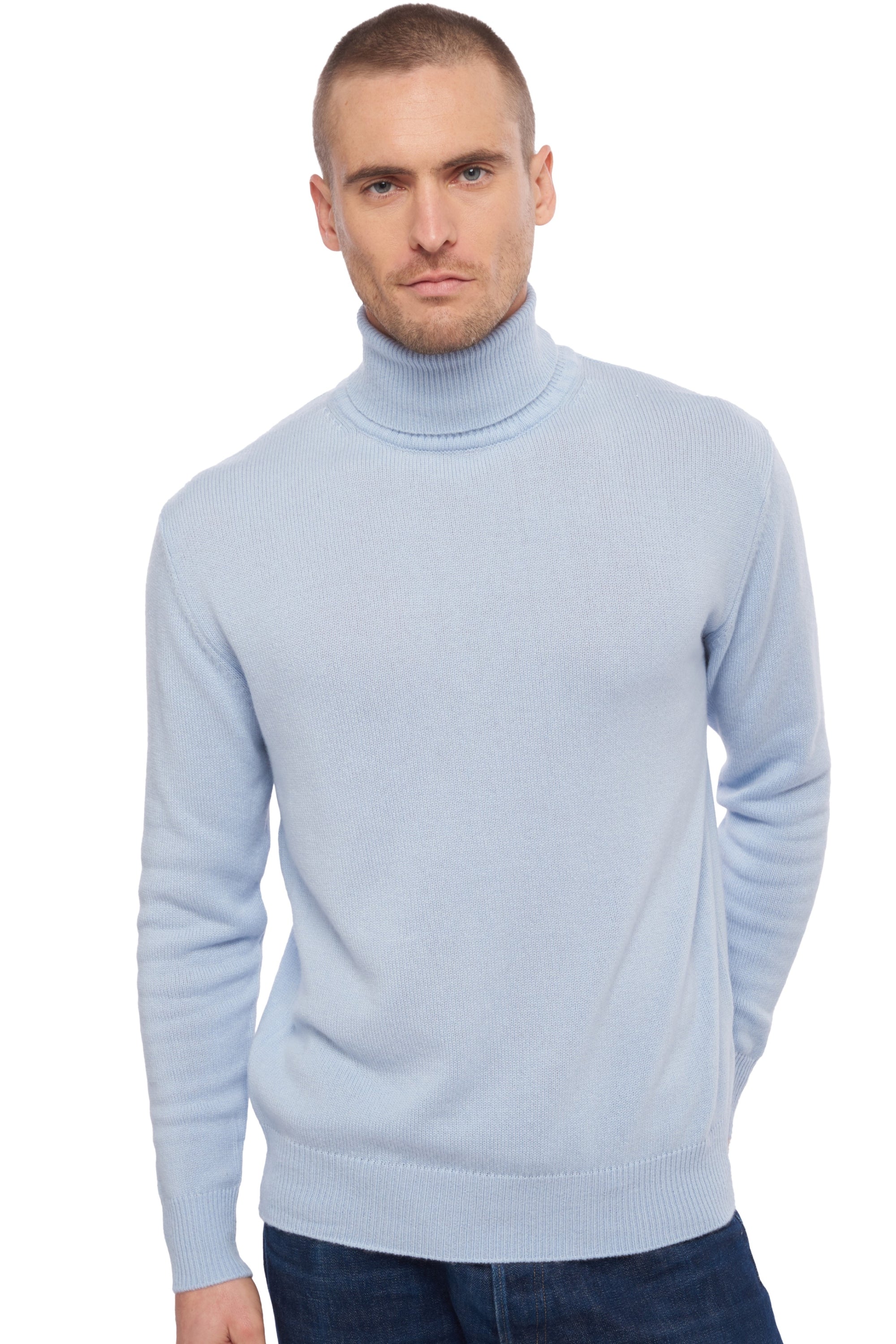 Edgar 4F in cashmere for men - sky - Mahogany