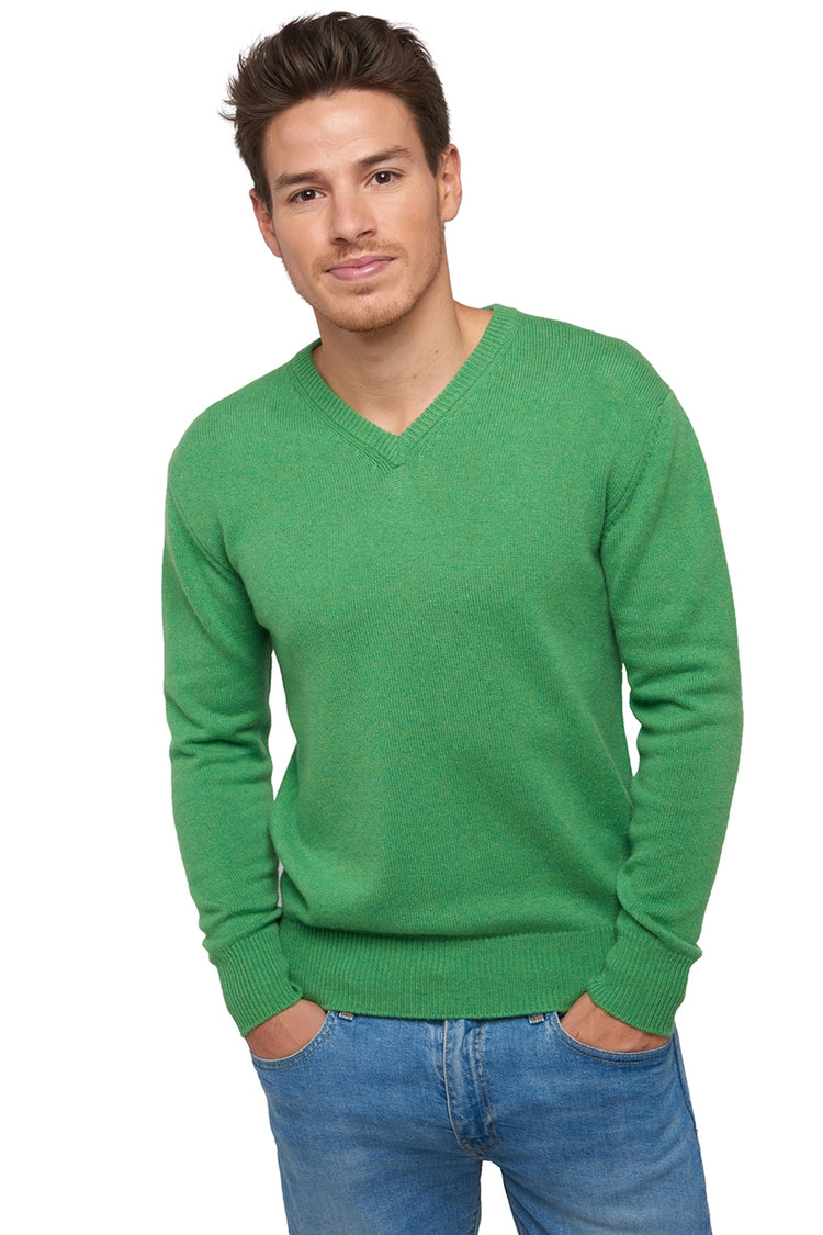 Hippolyte 4F men's cashmere jumper - basil - Mahogany