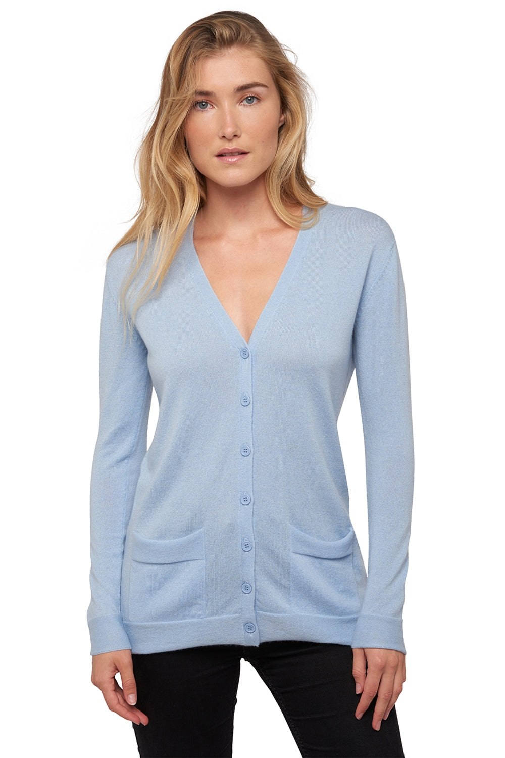 Inga cashmere women's jumper - sky - Mahogany