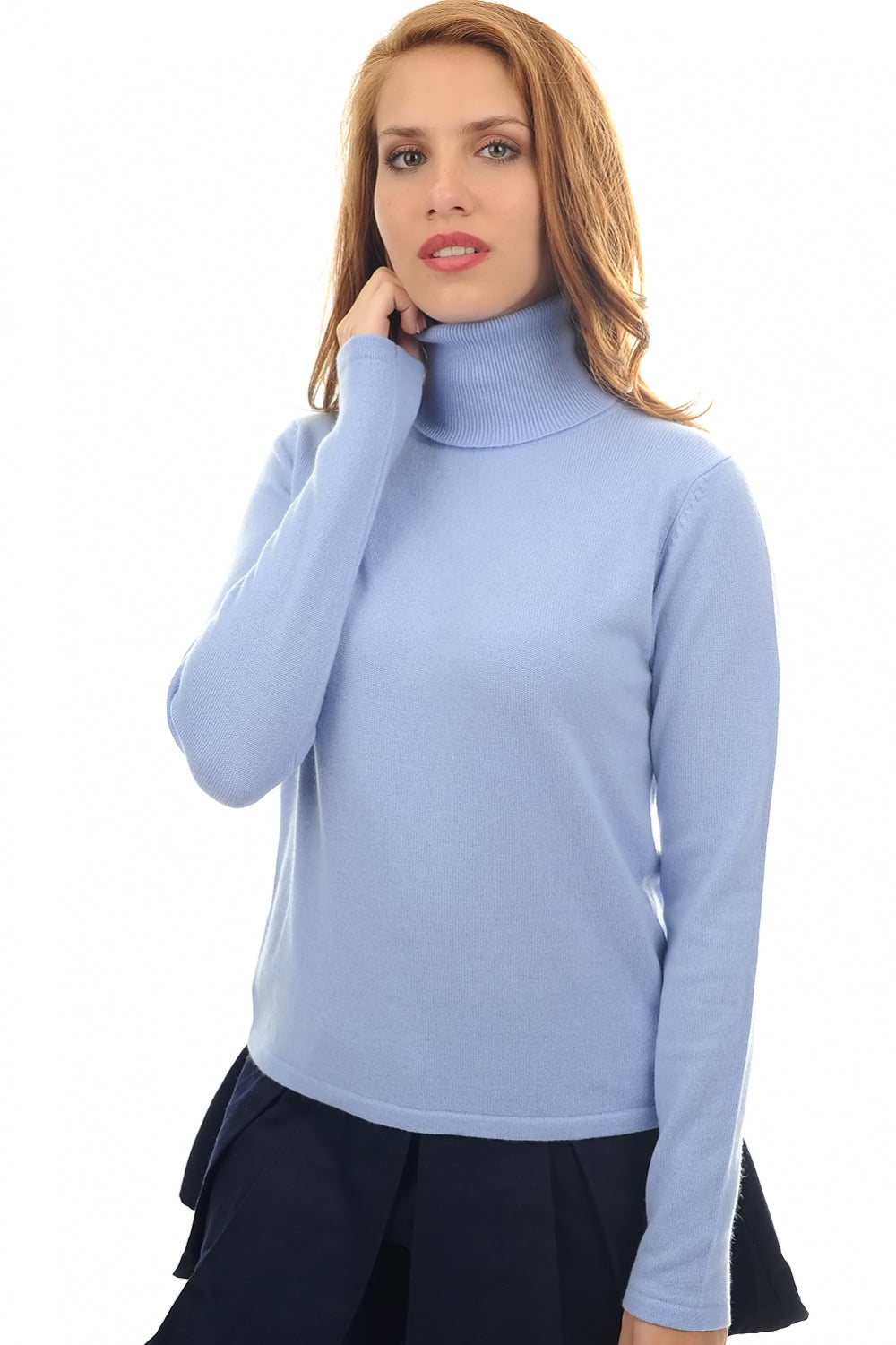 Jade women's cashmere jumper - sky - Mahogany