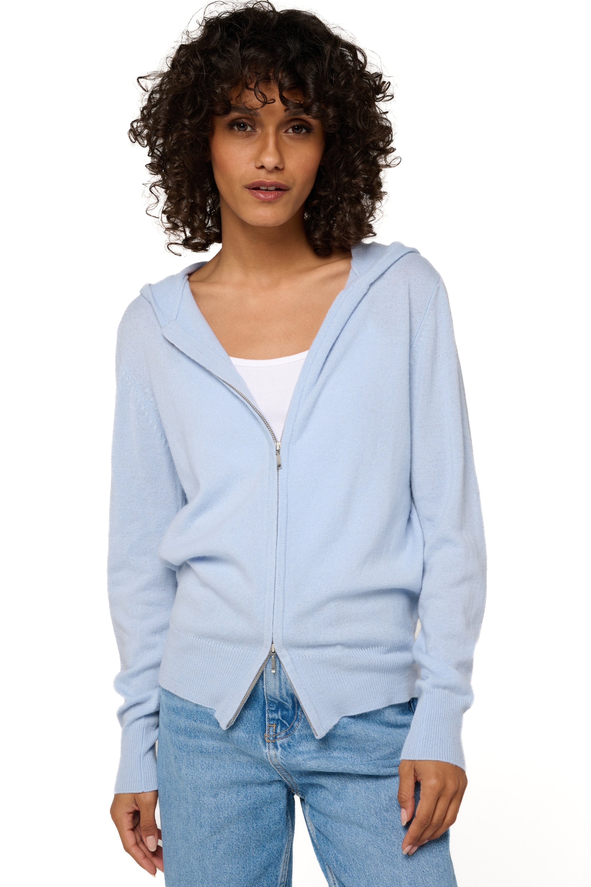 Louanne women's cashmere - sky - Mahogany