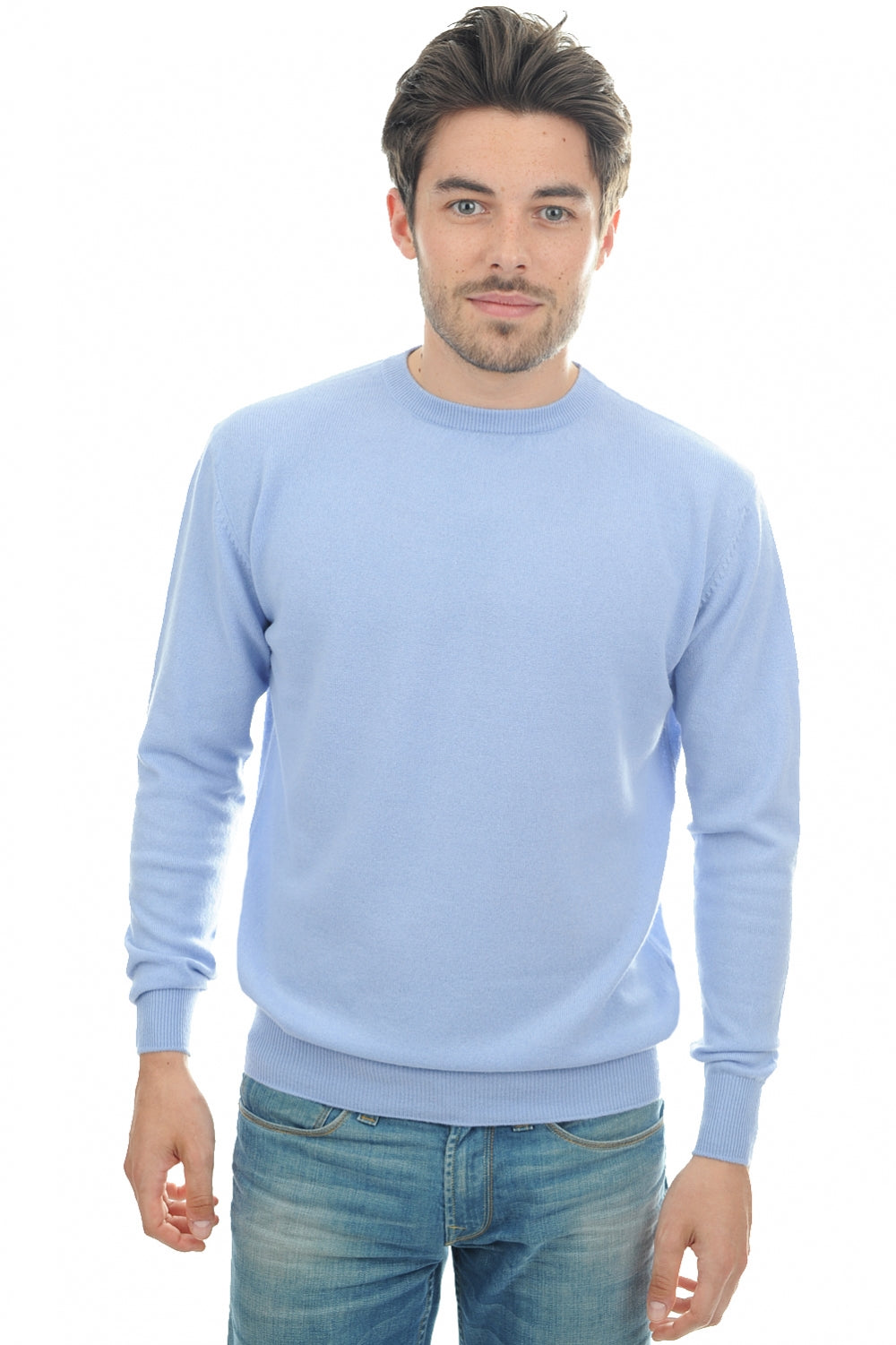 Nestor men's cashmere jumper - sky blue - Mahogany