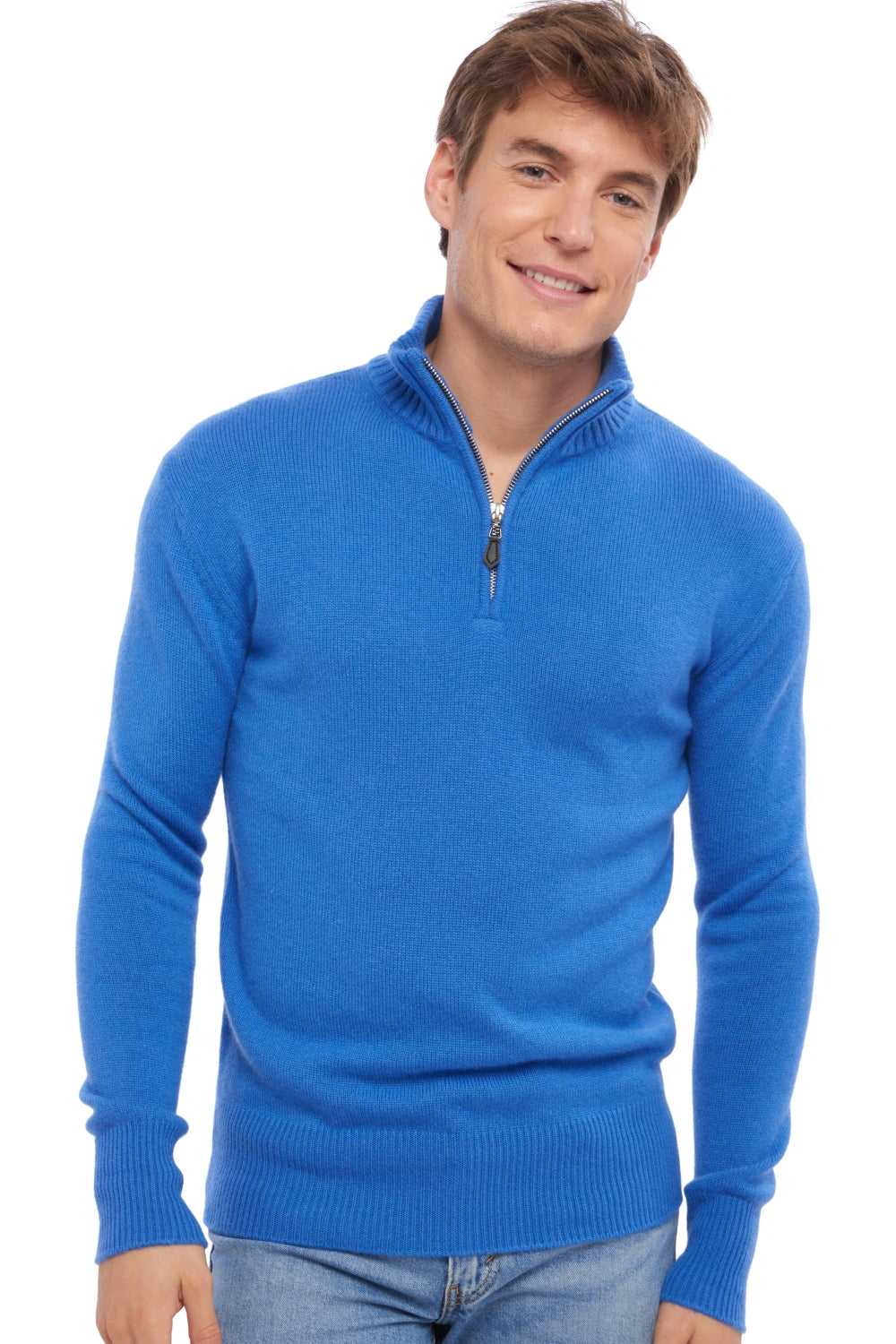 Donovan men's cashmere jumper - tetbury blue - Mahogany