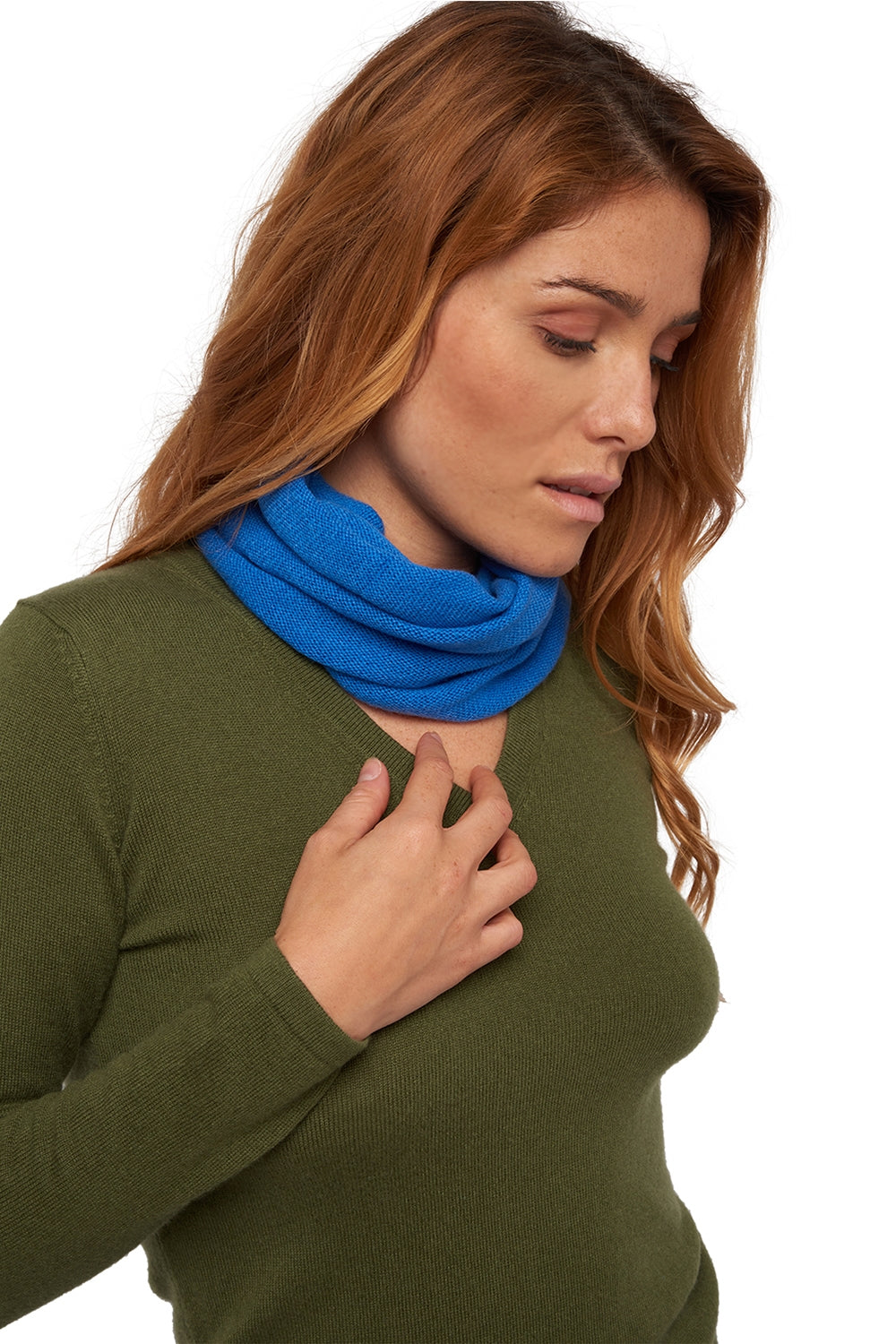 Fraise in cashmere for women - tetbury blue - Mahogany
