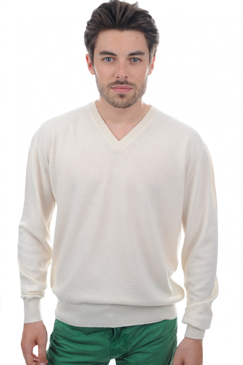 Gaspard men's cashmere - natural écru - Mahogany