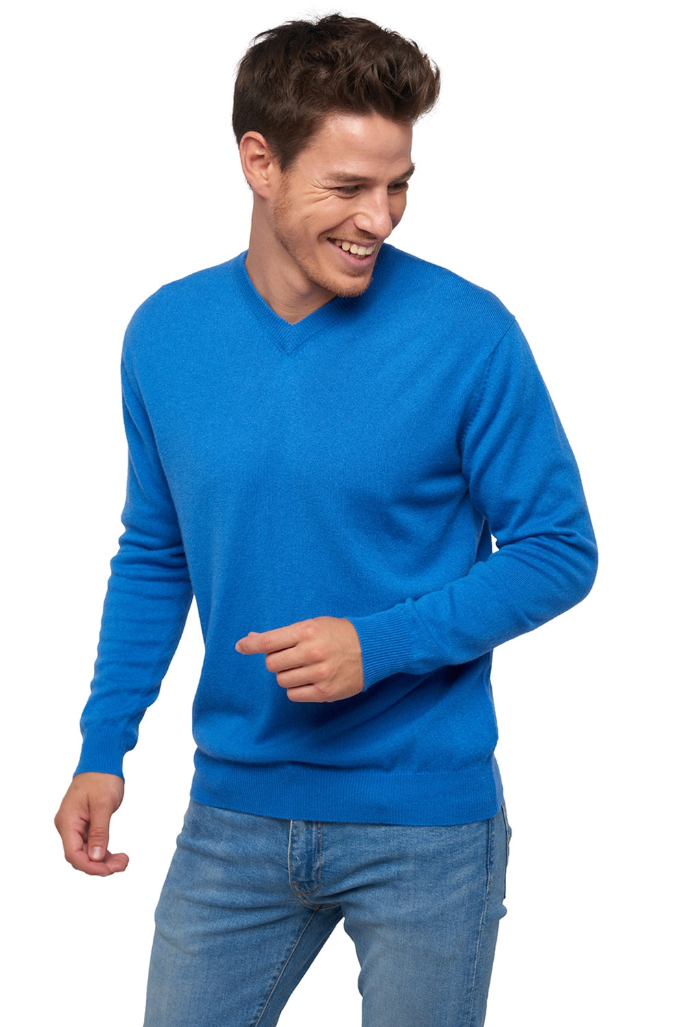 Gaspard men's cashmere - tetbury blue - Mahogany