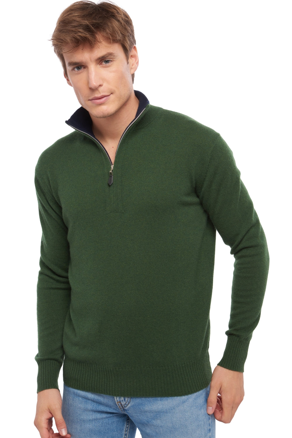 Henri men's cashmere - cedar / dark navy - Mahogany