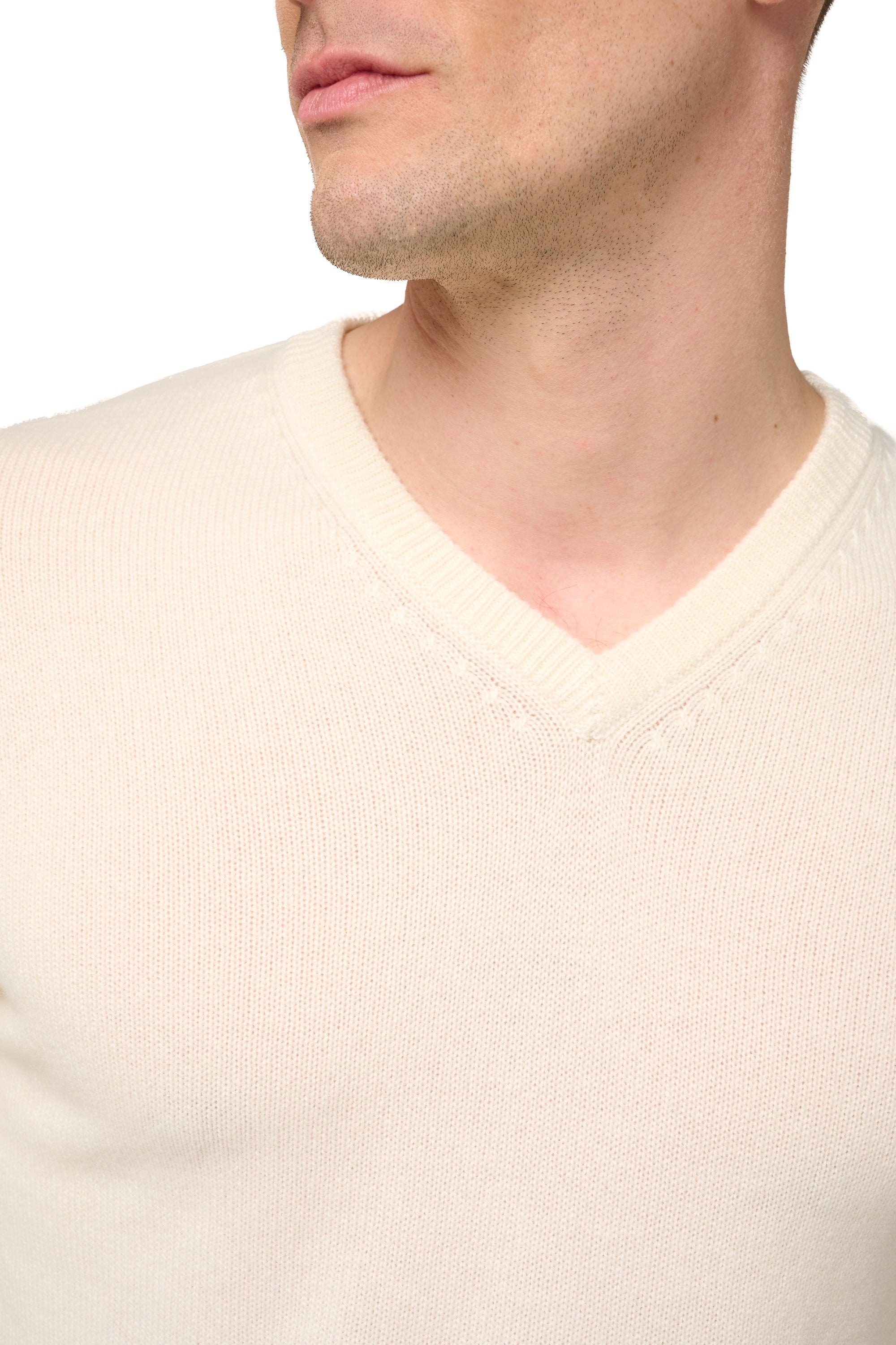 Hippolyte 4F en cachemire homme - Vue 2 - natural écru - Mahogany
